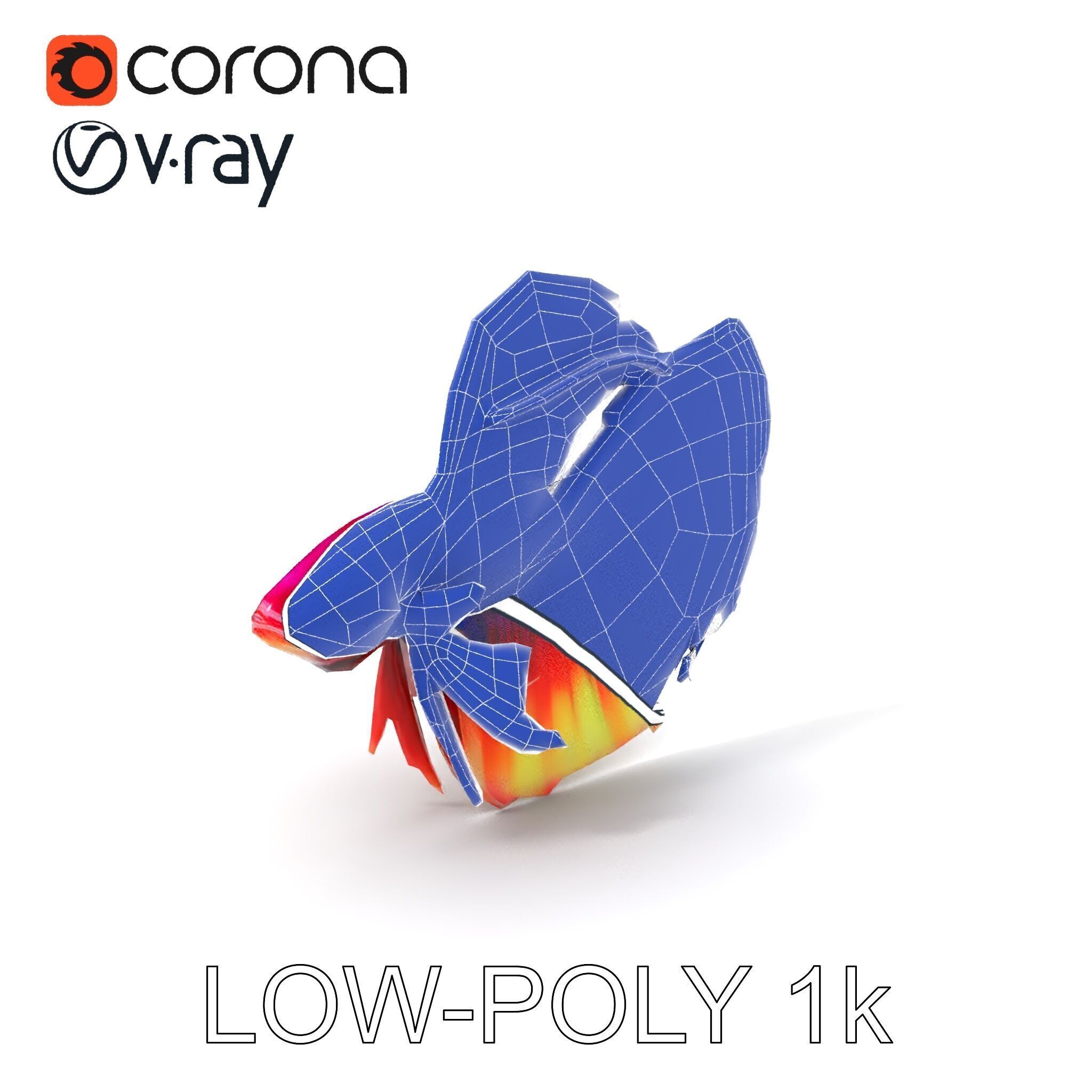 Vibrant Betta Fish Model Pack Low-poly 3D model_16