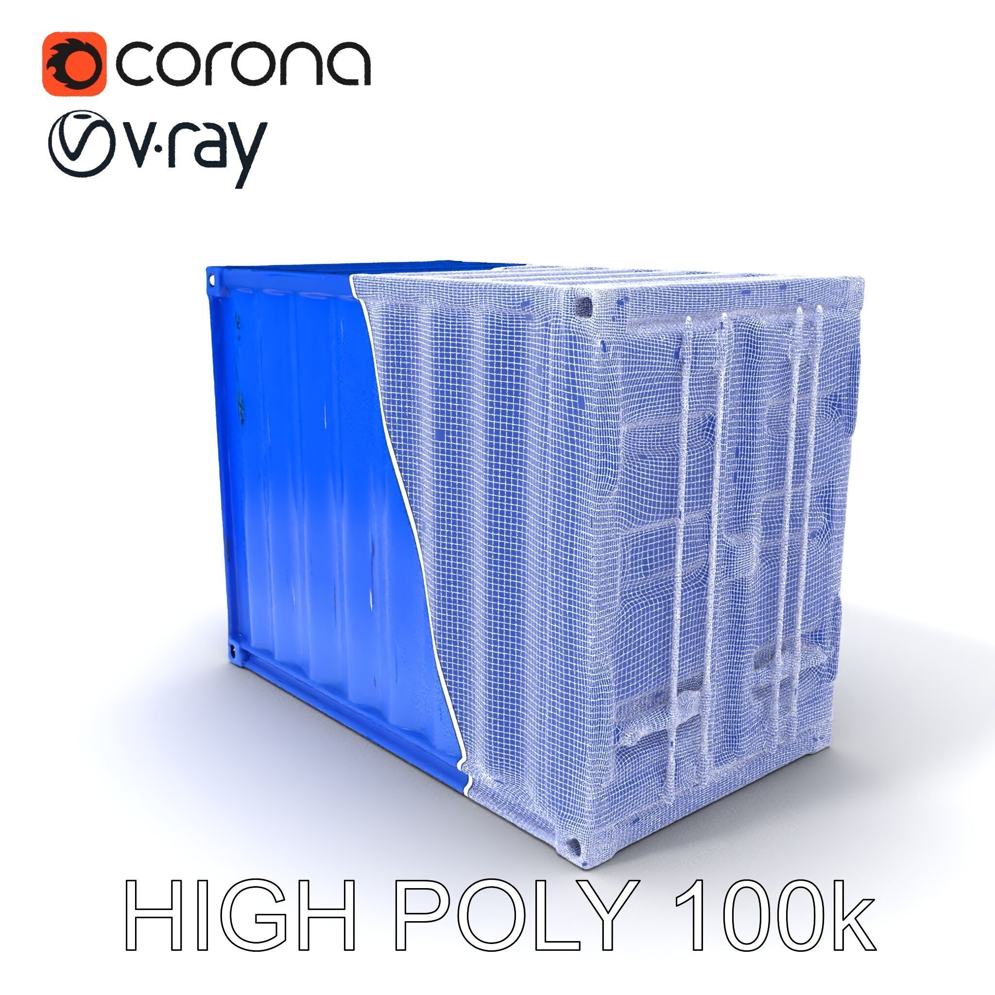 Shipping Container D Model Pack for Game and Film Production Low-poly 3D model_3