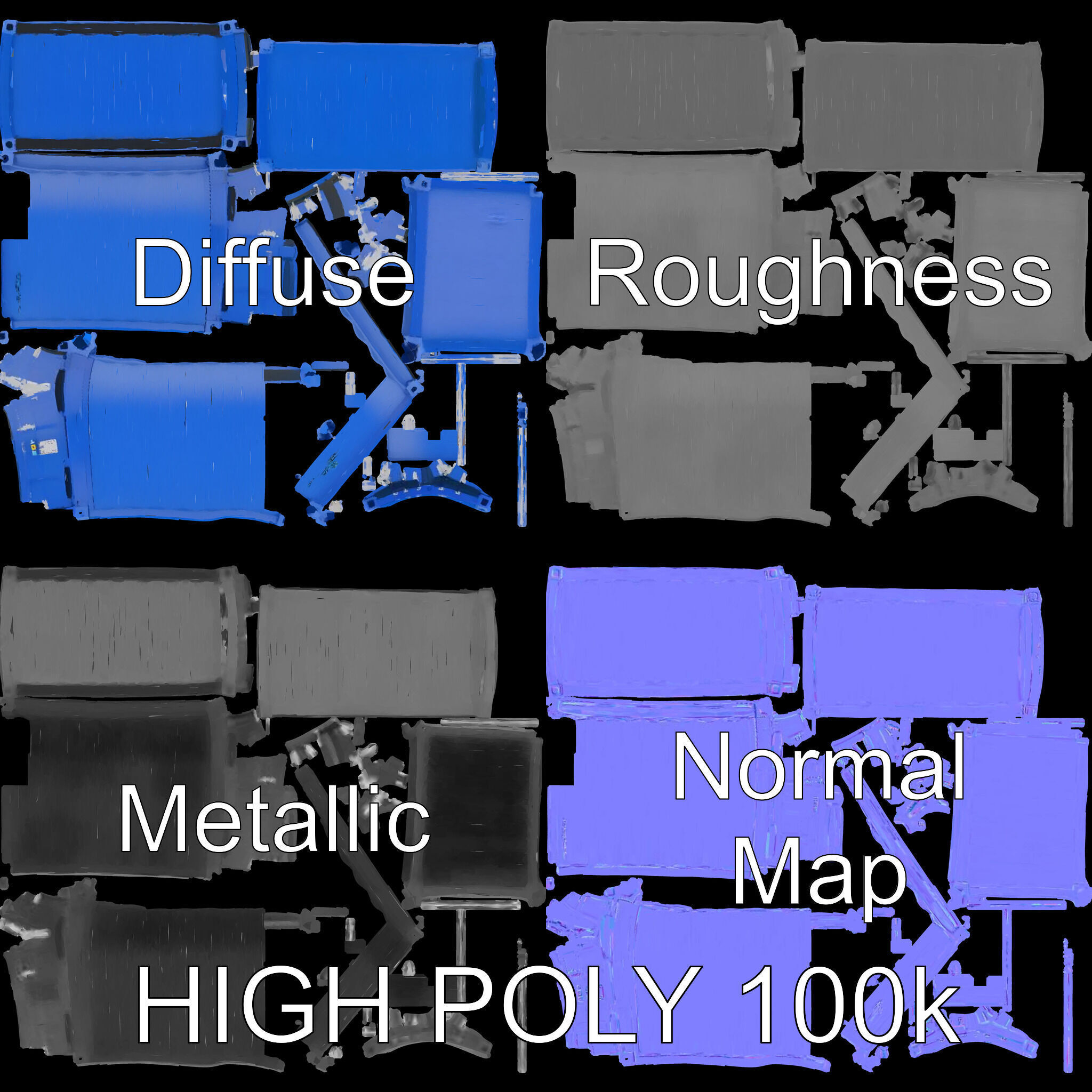 Shipping Container D Model Pack for Game and Film Production Low-poly 3D model_2