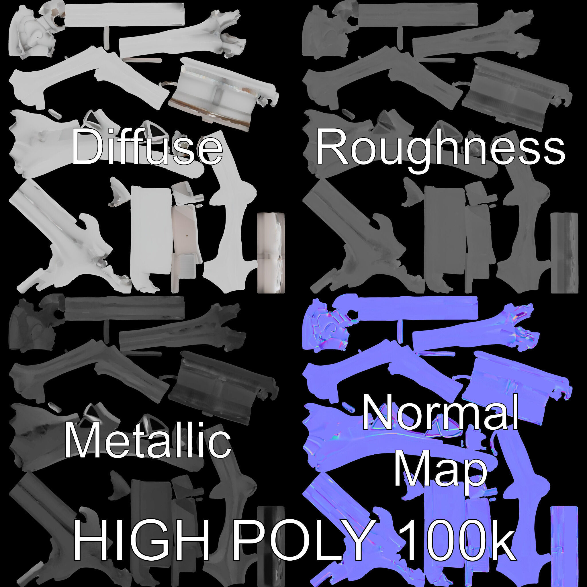 Eyelash Curler Model Pack with PBR Textures Low-poly 3D model_2