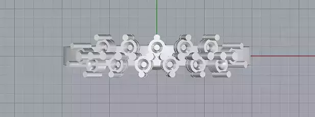 Symmetric Wave Cluster Ring   3D print model