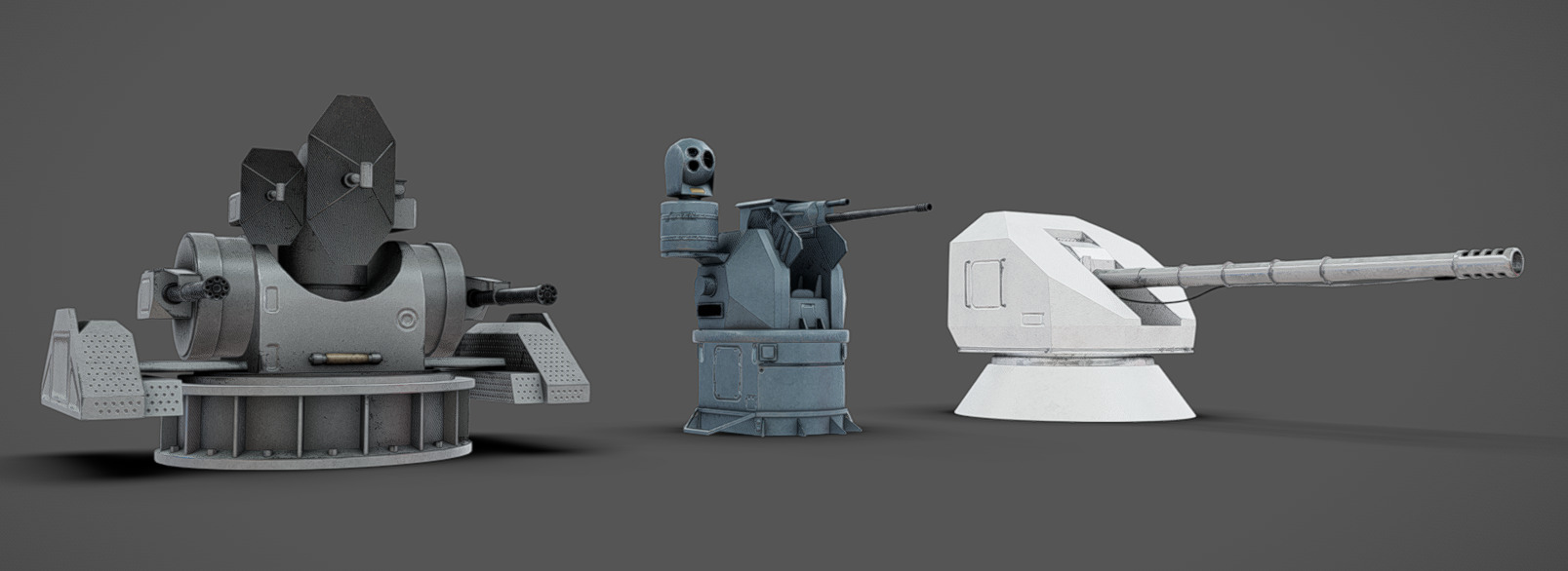 Deck Guns 03 Low-poly 3D model_5
