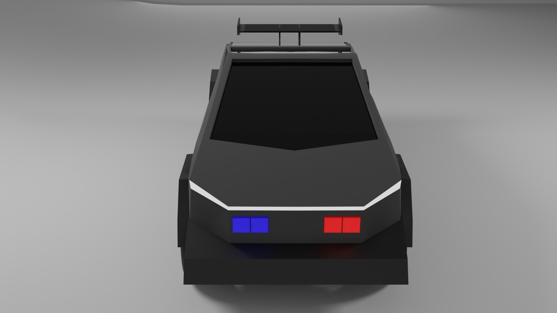 Stylized Tesla Cybertruck Police Edition Low Poly 3D Model Low-poly 3D model_4