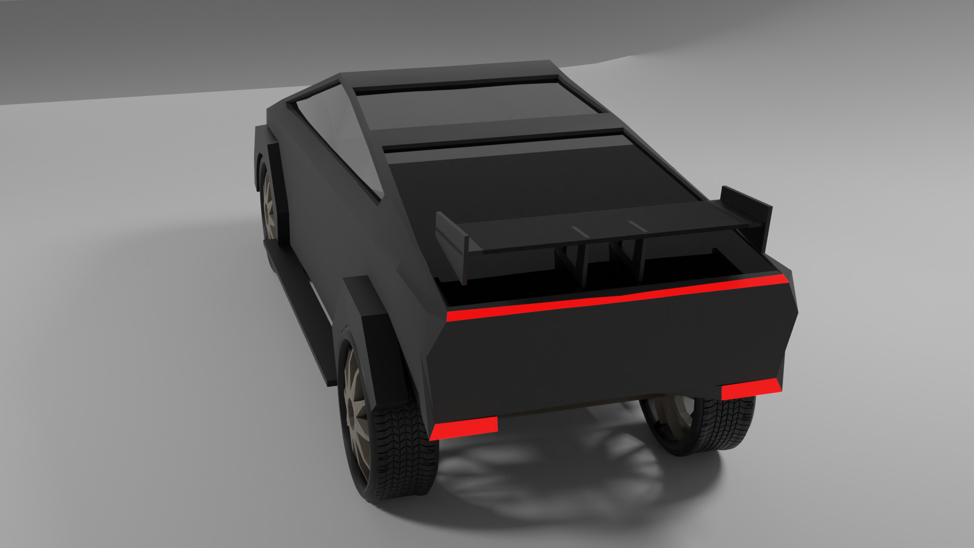 Stylized Tesla Cybertruck Police Edition Low Poly 3D Model Low-poly 3D model_1