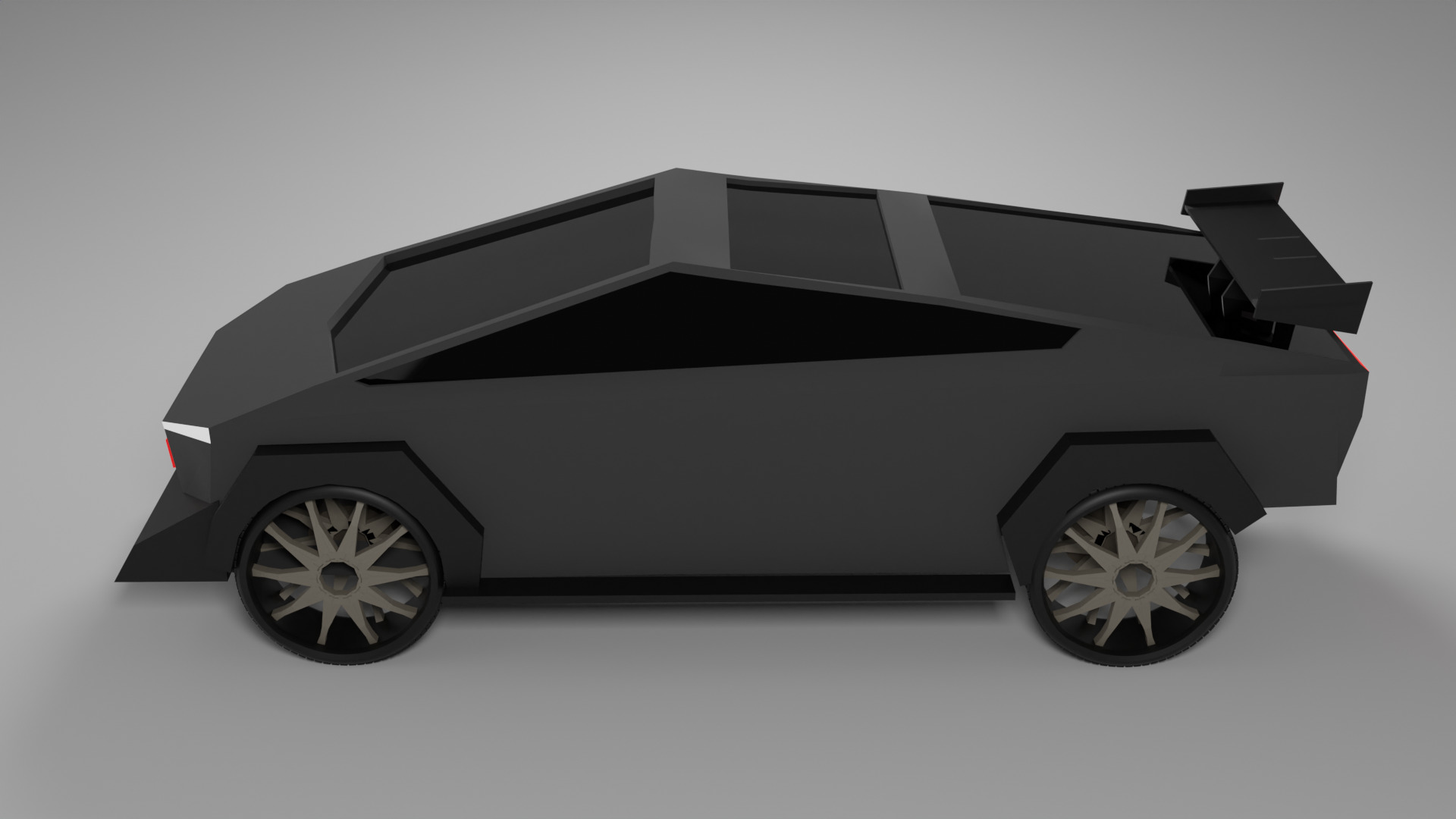 Stylized Tesla Cybertruck Police Edition Low Poly 3D Model Low-poly 3D model_3