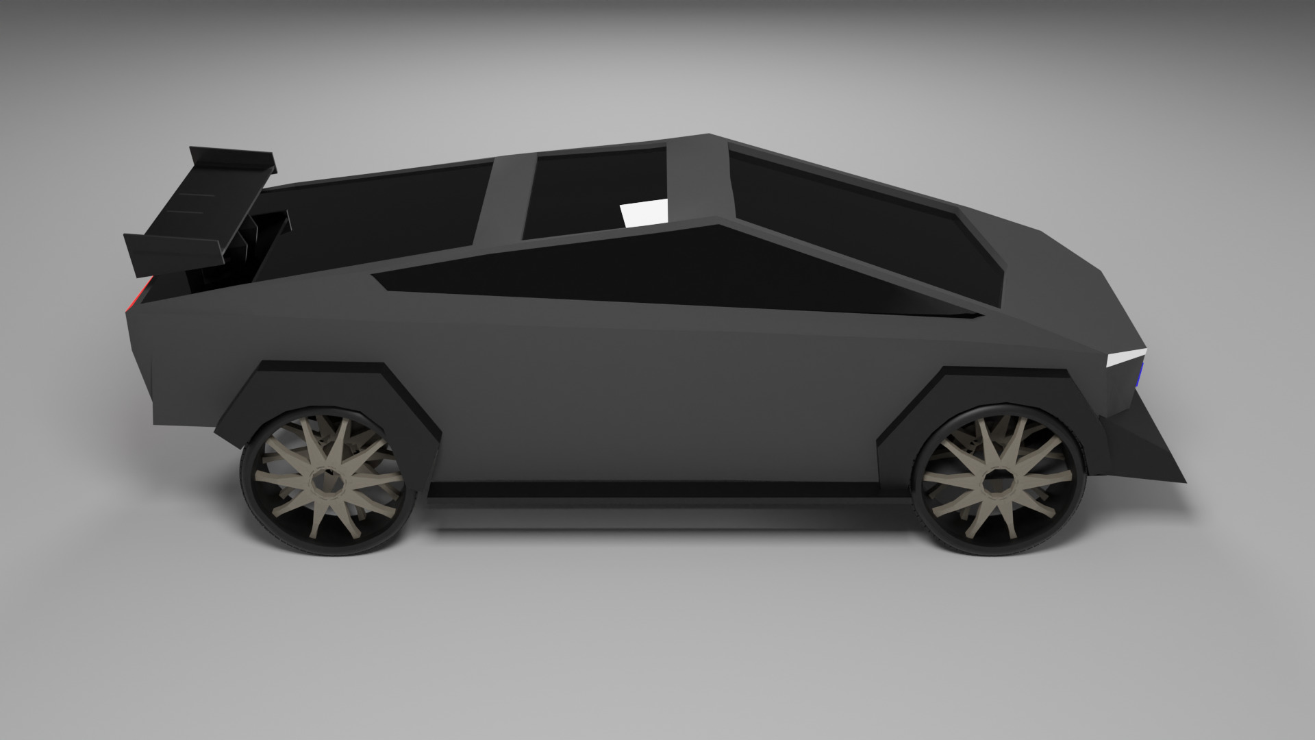 Stylized Tesla Cybertruck Police Edition Low Poly 3D Model Low-poly 3D model_2