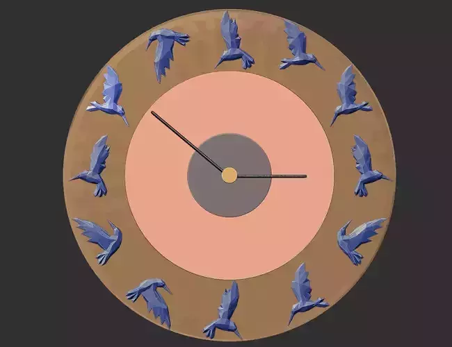 parametric birds - Clock GIOMETRIC 3D print model