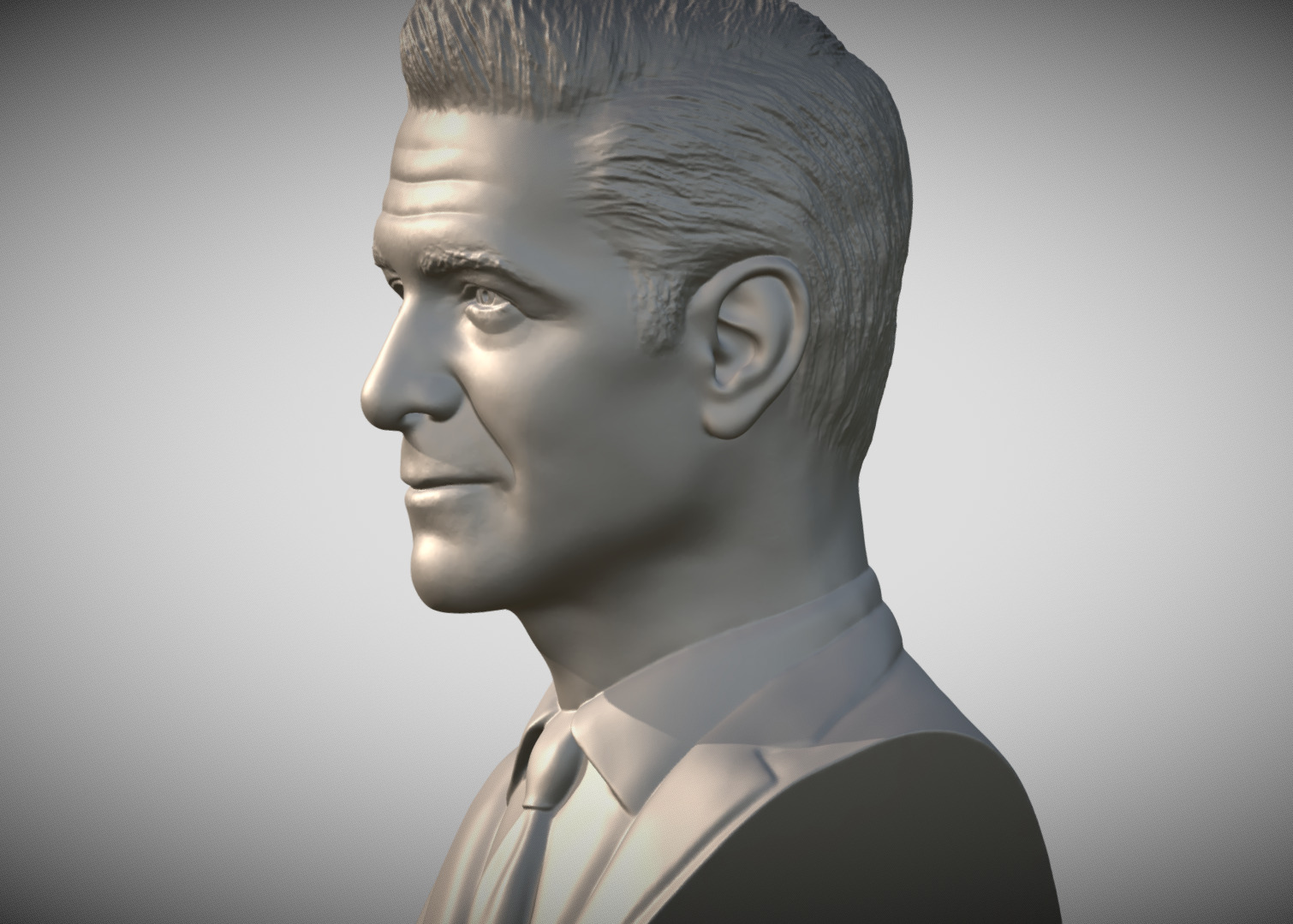 George Clooney bust 3D print model_3