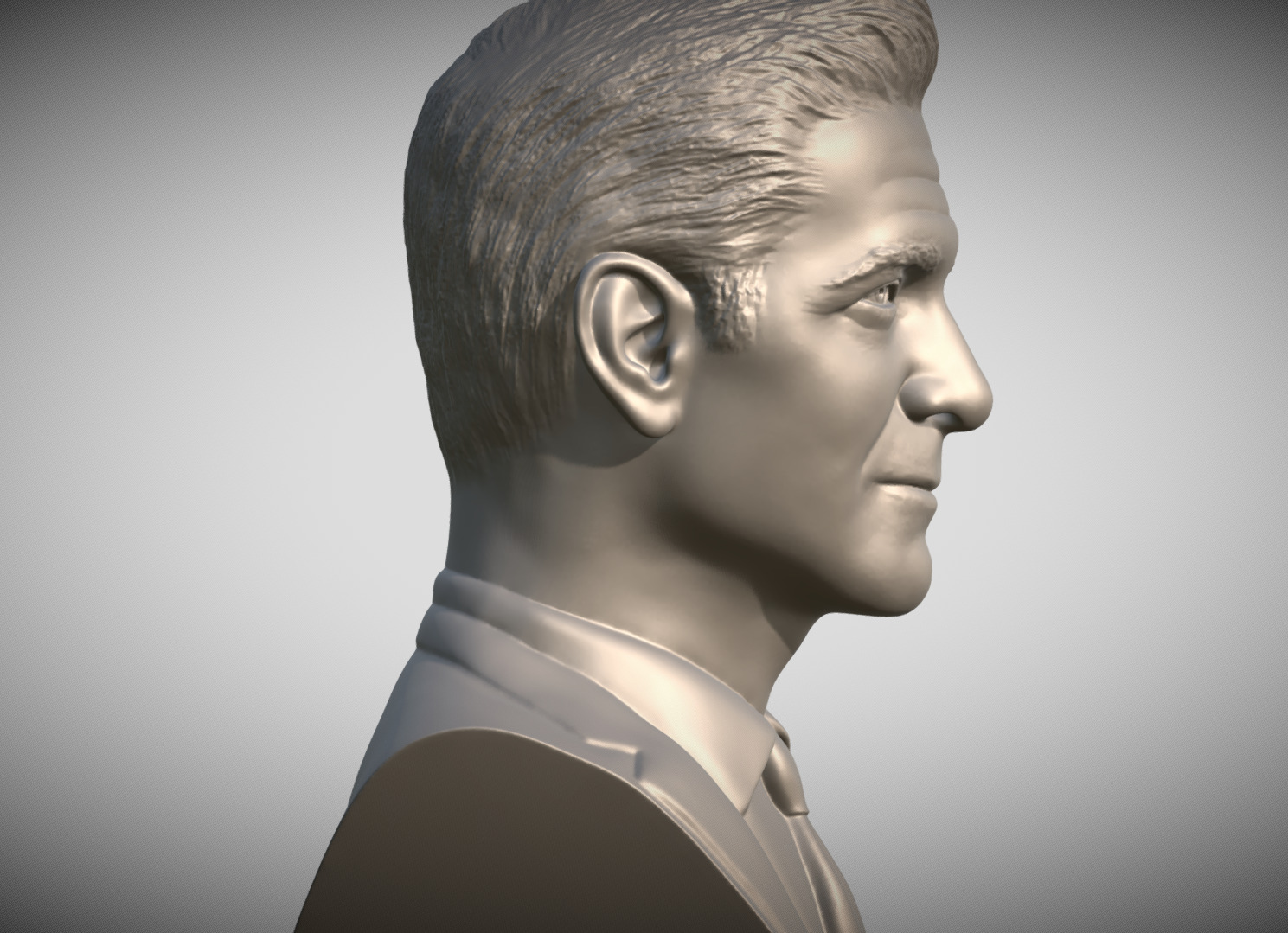 George Clooney bust 3D print model_7