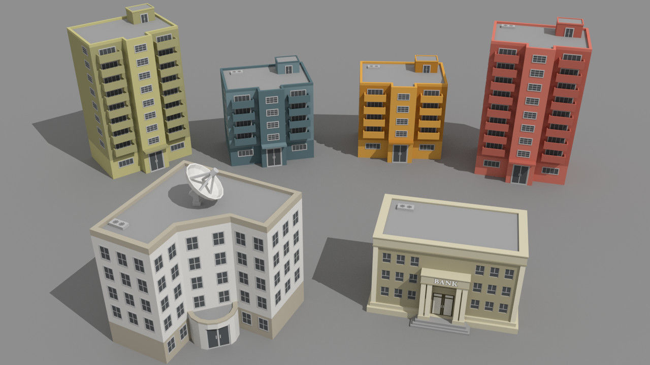 SimplePoly Buildings - Low Poly Assets Low-poly 3D model_3
