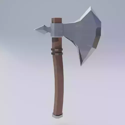 Battle axe Low-poly 3D model