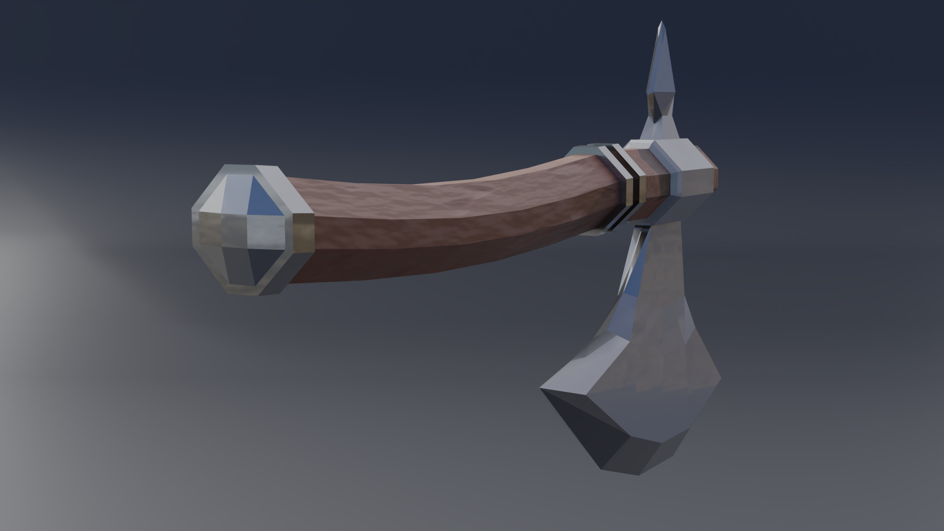 Battle axe Low-poly 3D model_2