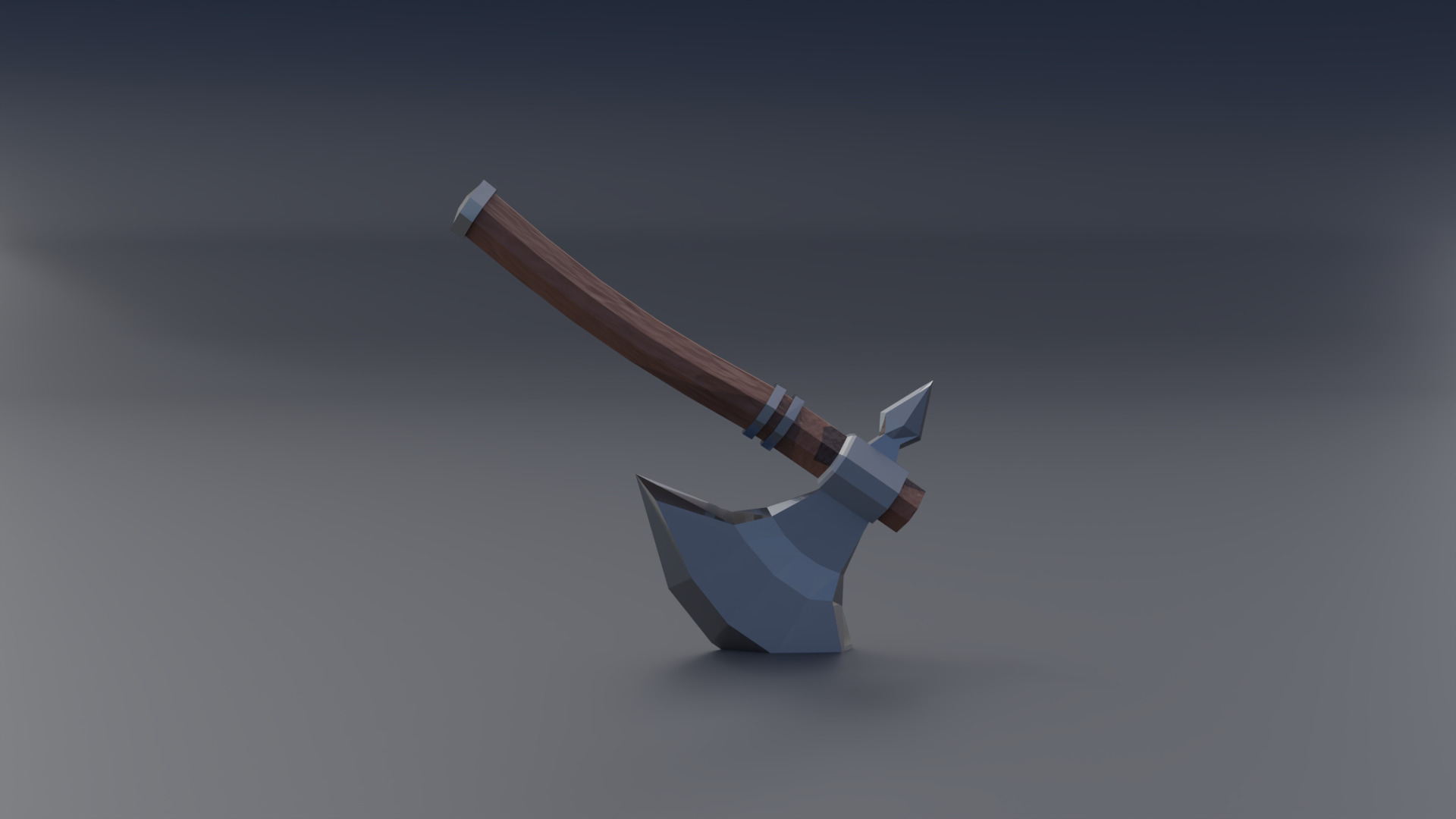 Battle axe Low-poly 3D model_4