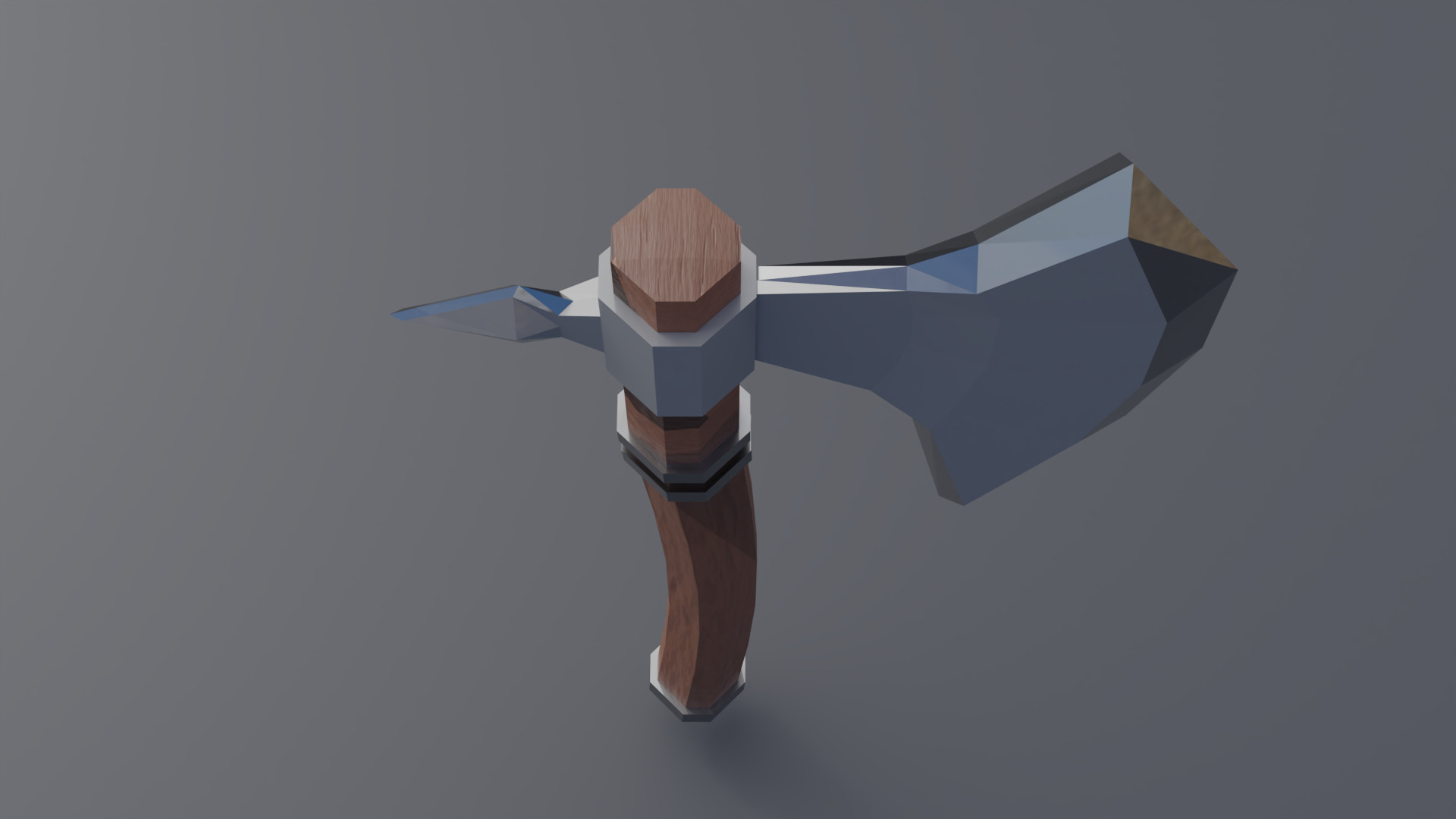Battle axe Low-poly 3D model_3