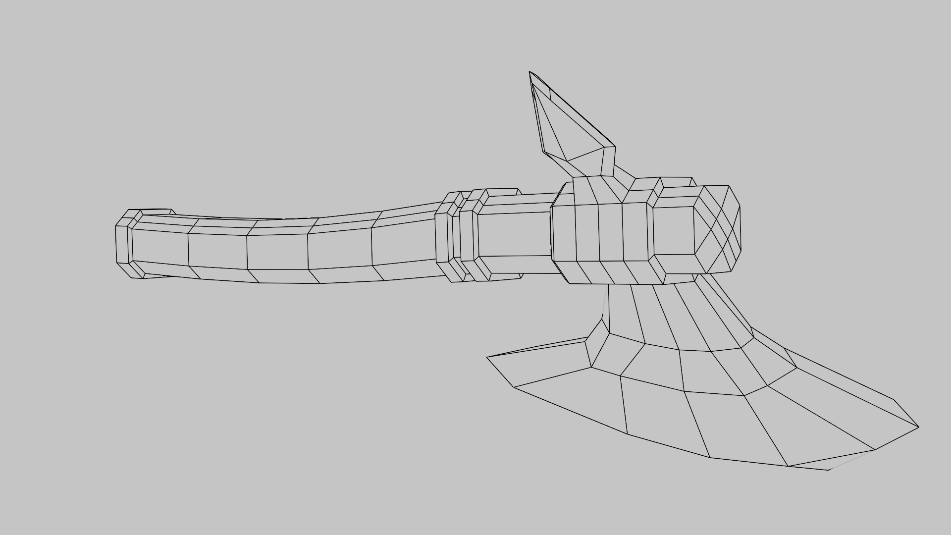 Battle axe Low-poly 3D model_7