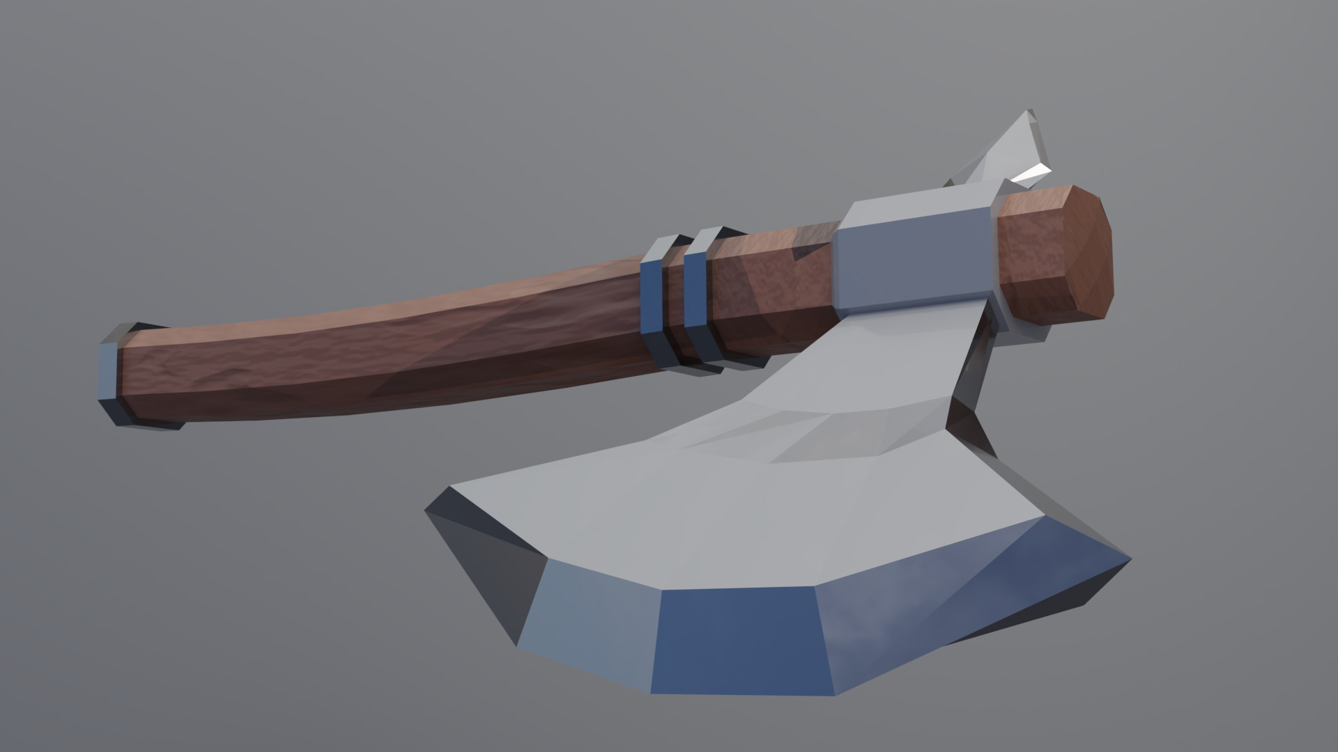 Battle axe Low-poly 3D model_5