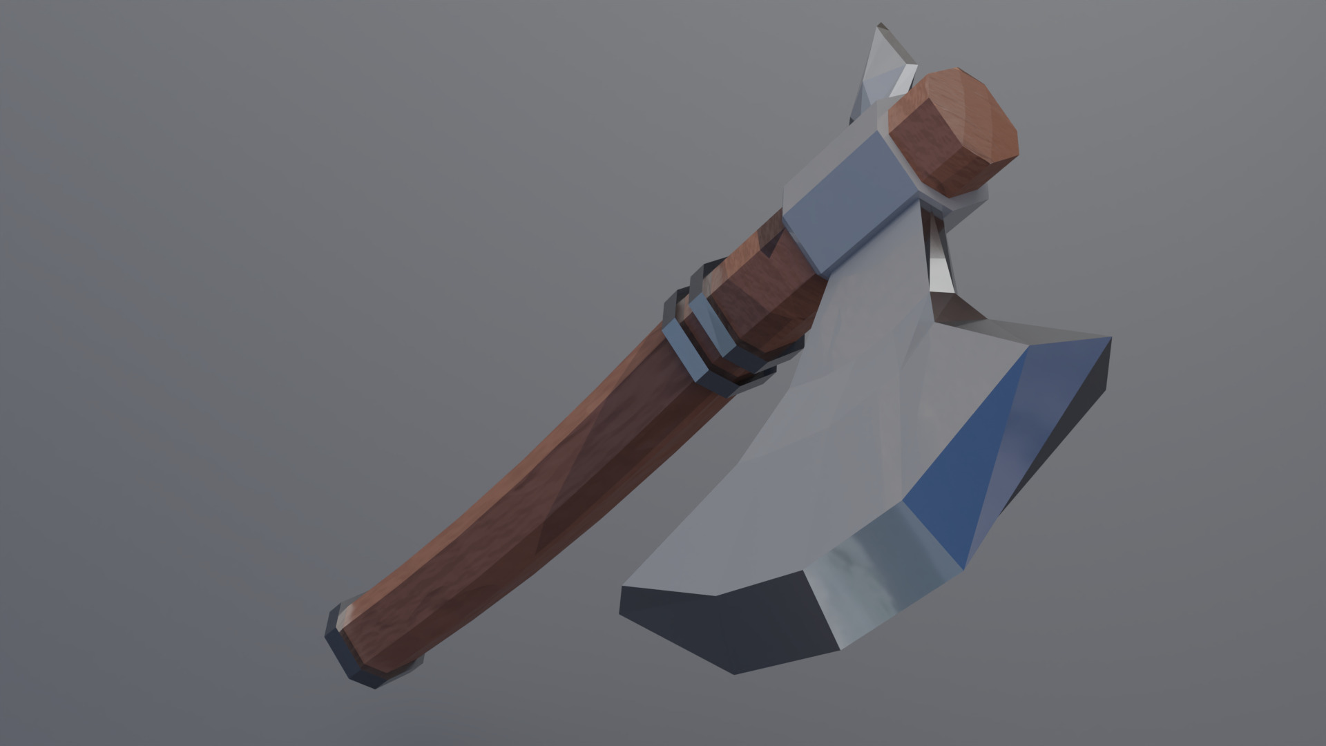 Battle axe Low-poly 3D model_1