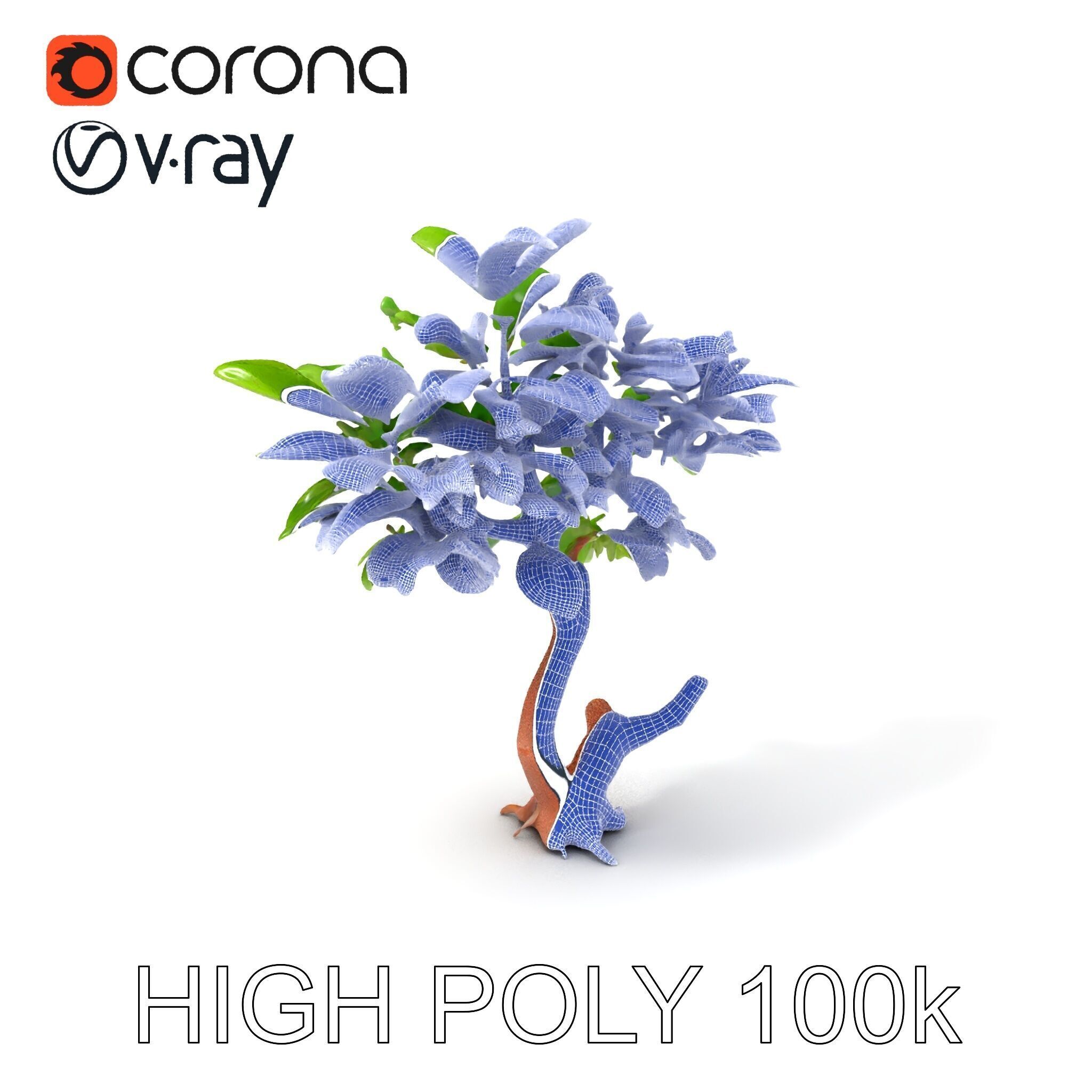 Lush Foliage Tree Model Pack for Realistic Rendering Low-poly 3D model_3
