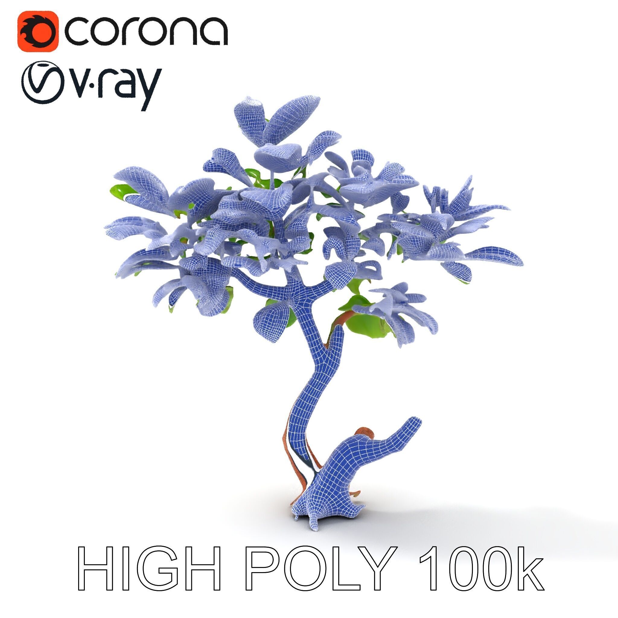 Lush Foliage Tree Model Pack for Realistic Rendering Low-poly 3D model_35