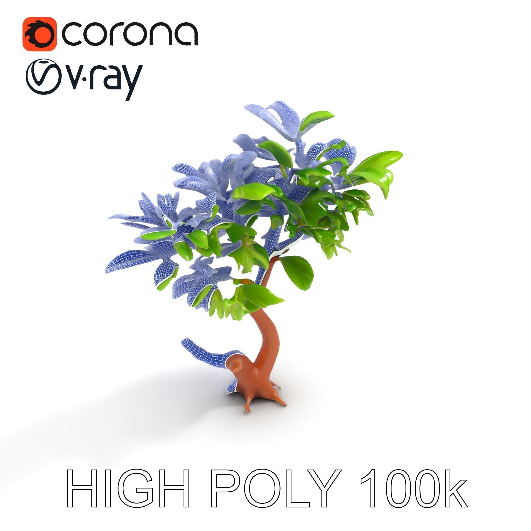 Lush Foliage Tree Model Pack for Realistic Rendering Low-poly 3D model_32