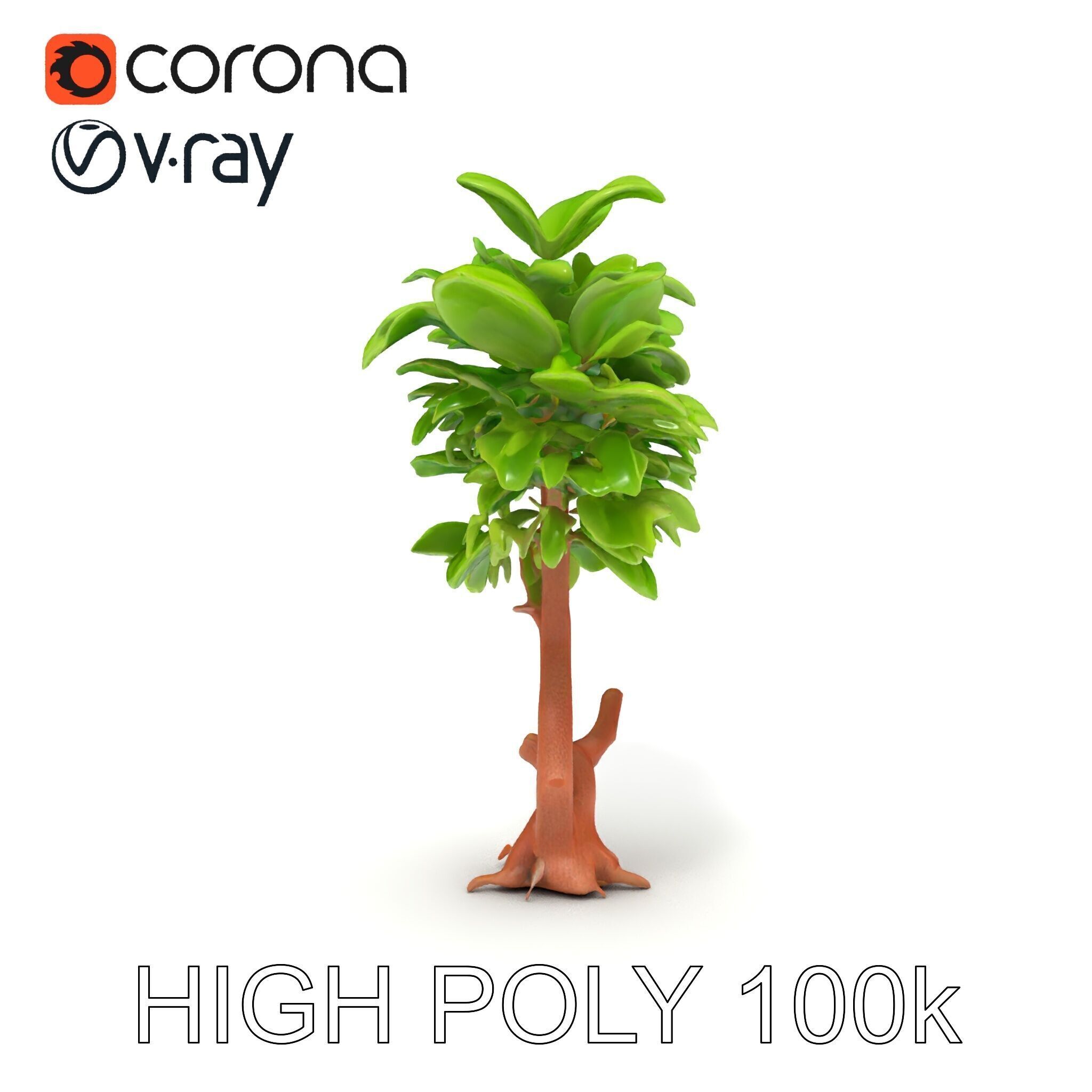 Lush Foliage Tree Model Pack for Realistic Rendering Low-poly 3D model_29