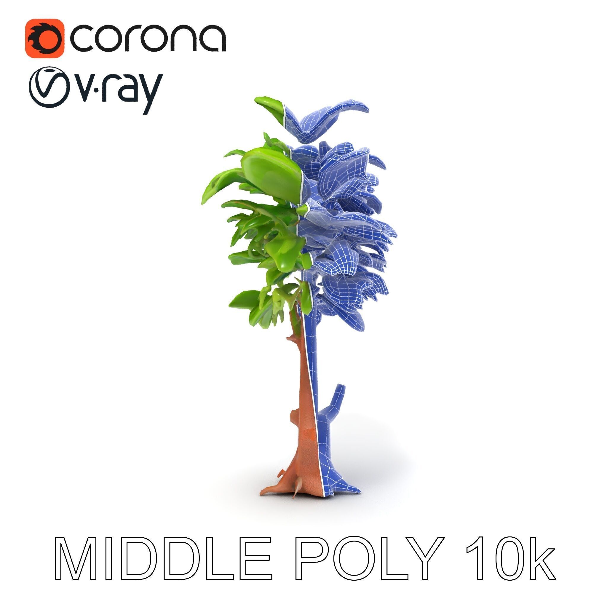 Lush Foliage Tree Model Pack for Realistic Rendering Low-poly 3D model_6