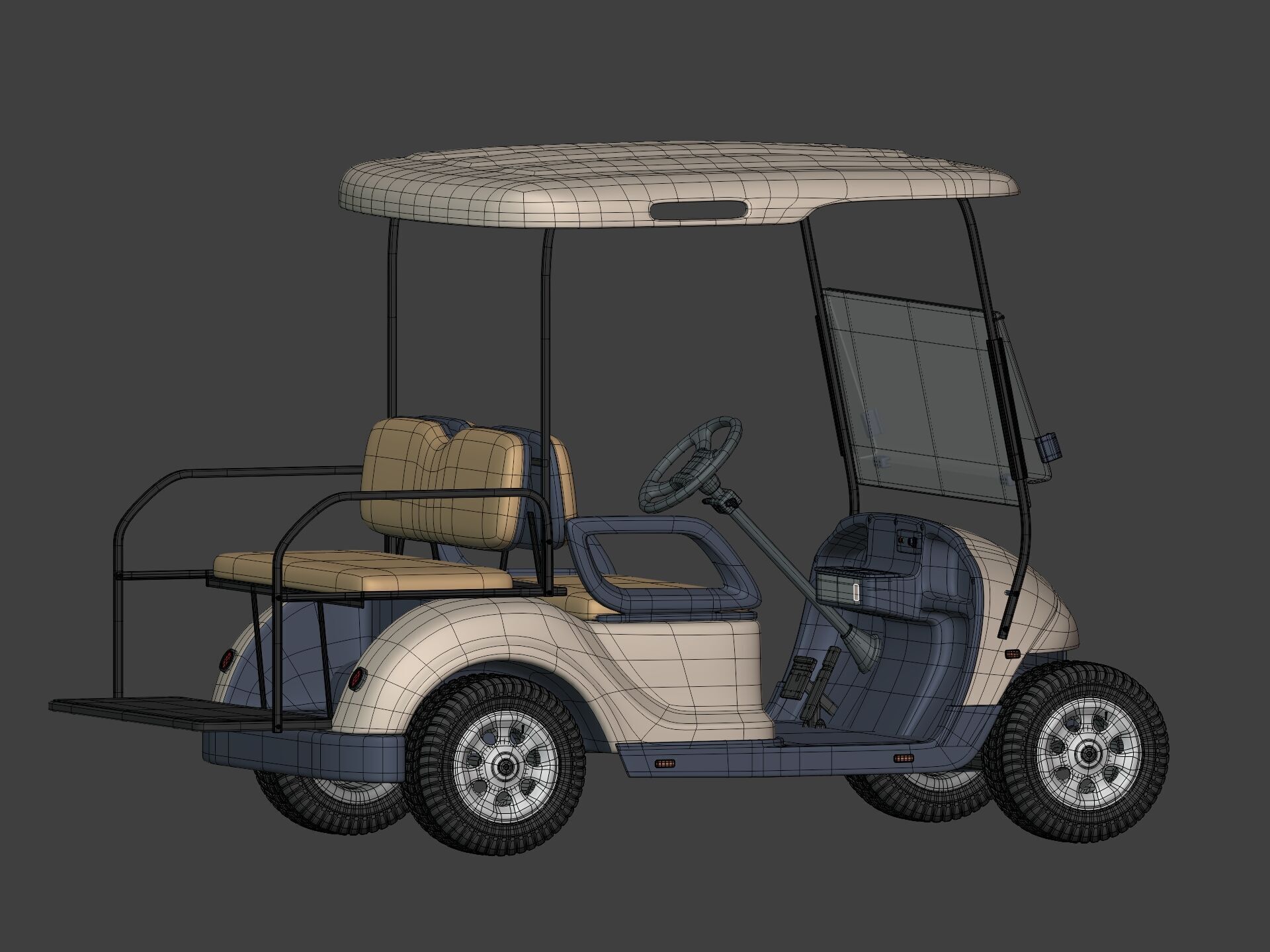 Generic Golf Cart - Electric Sport Vehicle - Club Car -- Blender 3D model_12