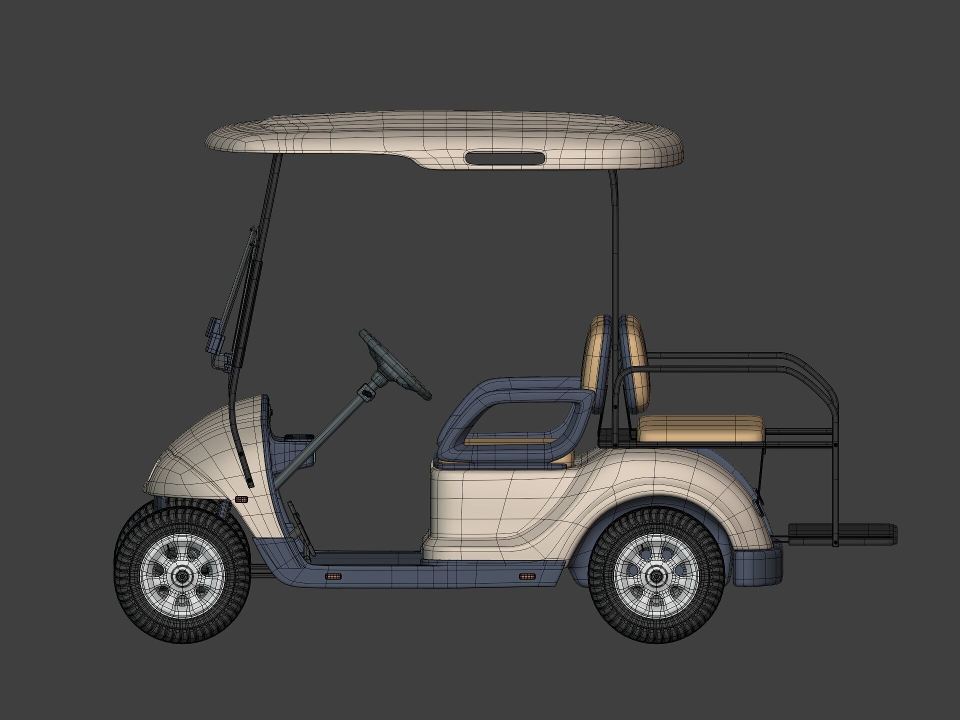 Generic Golf Cart - Electric Sport Vehicle - Club Car -- Blender 3D model_8