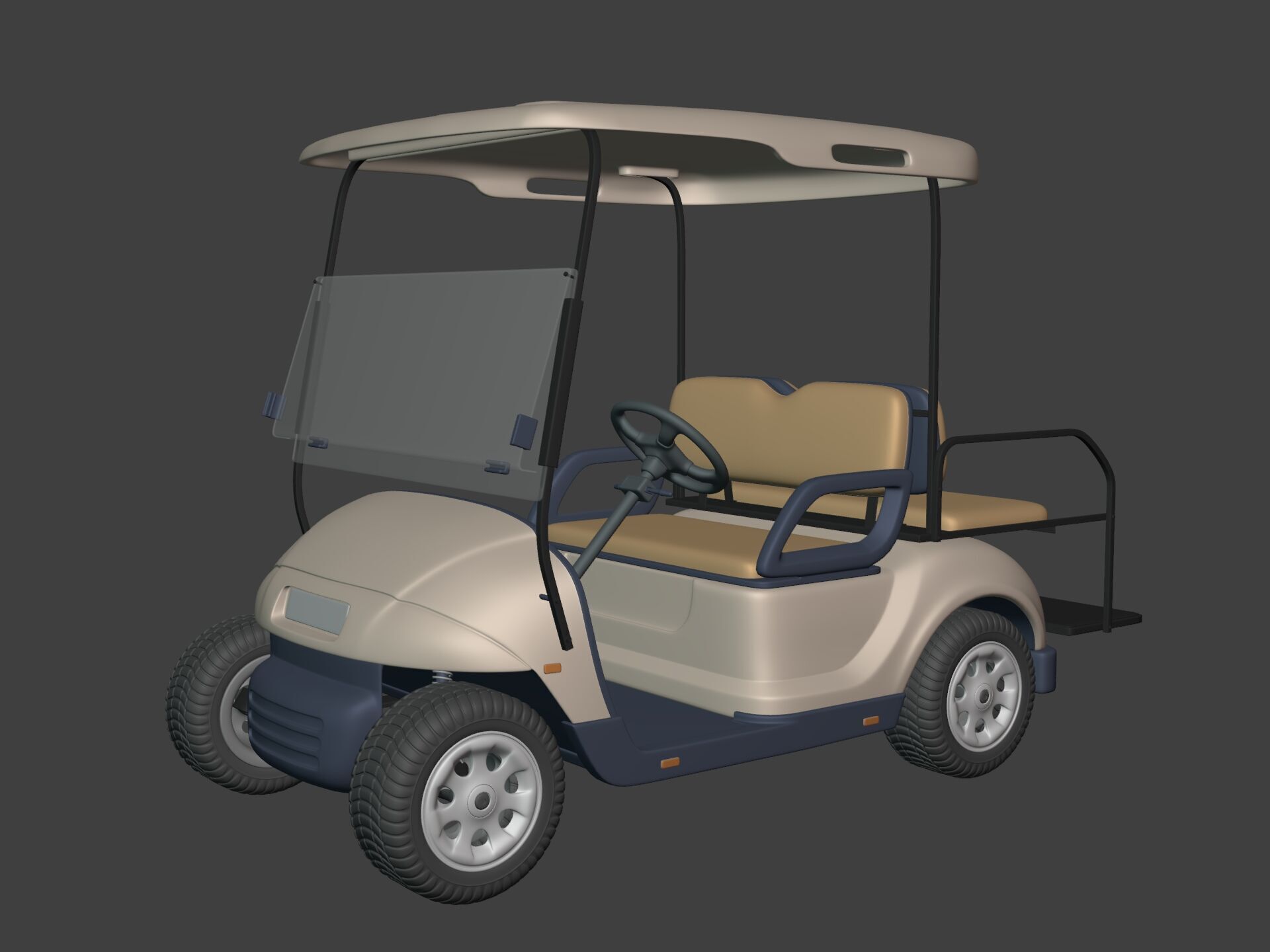 Generic Golf Cart - Electric Sport Vehicle - Club Car -- Blender 3D model_1