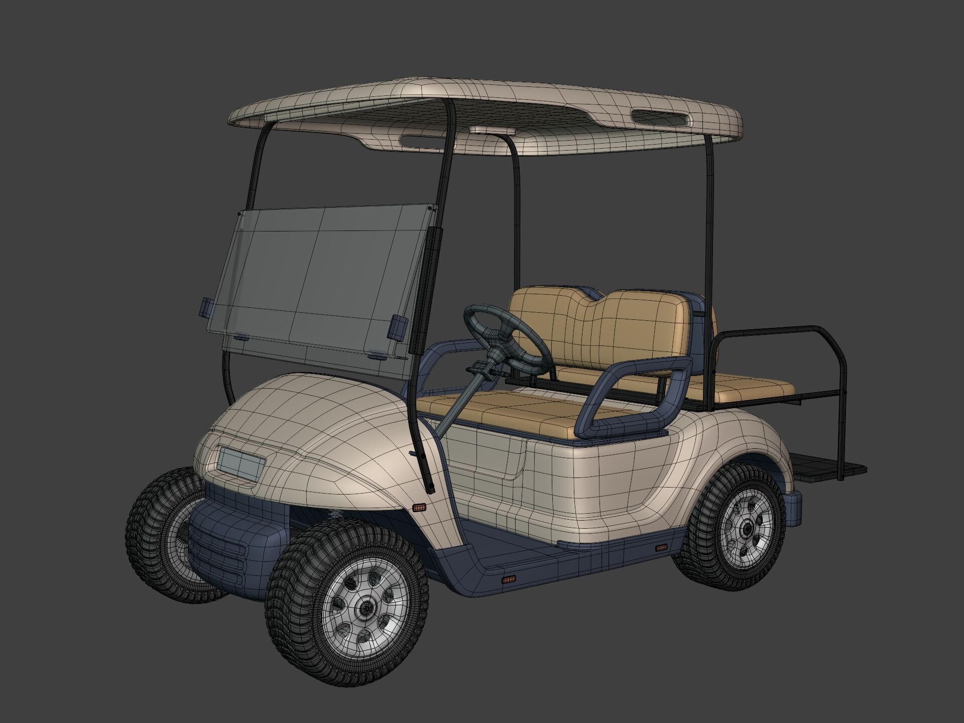 Generic Golf Cart - Electric Sport Vehicle - Club Car -- Blender 3D model_2