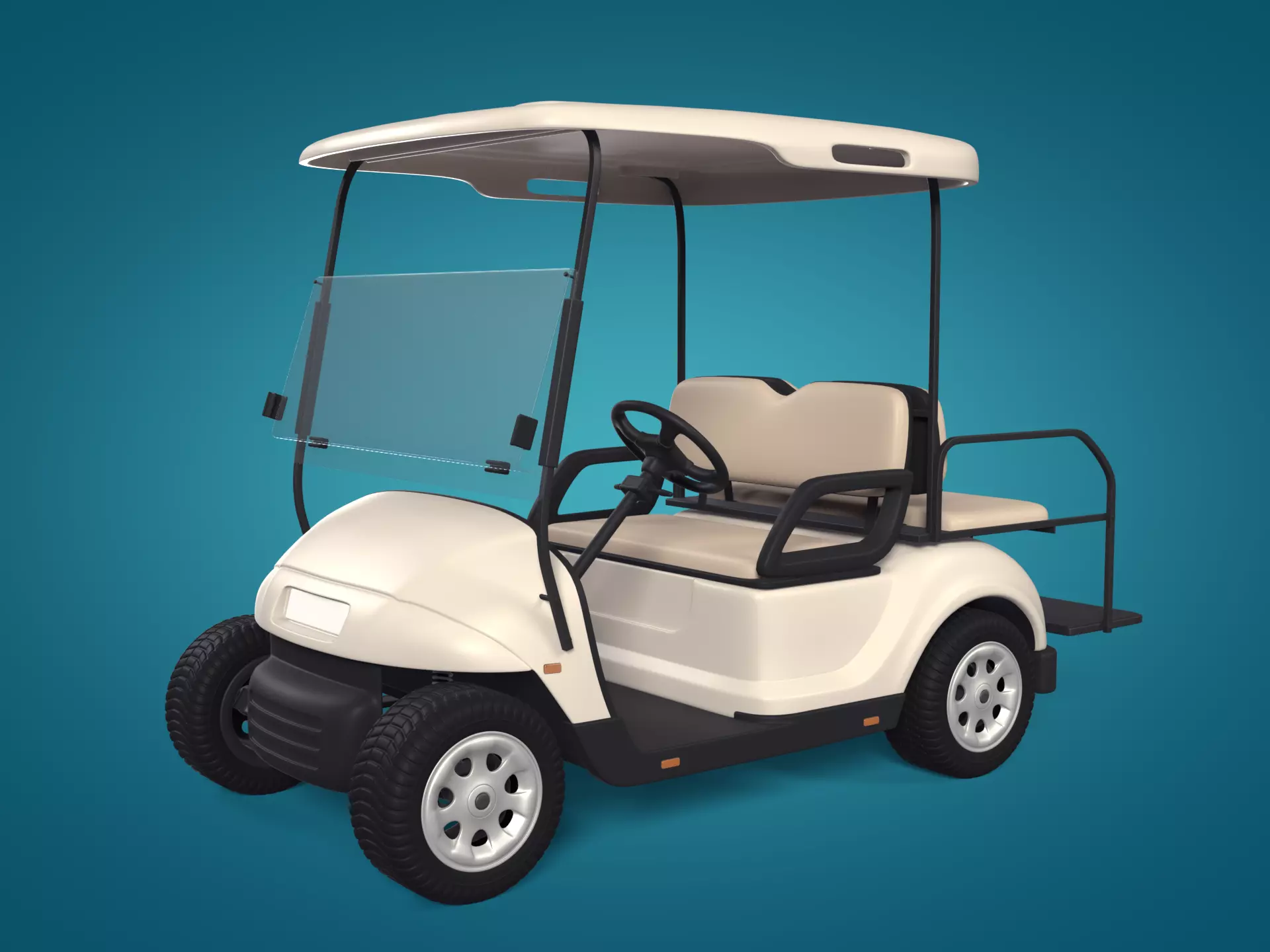 Generic Golf Cart - Electric Sport Vehicle - Club Car -- Blender 3D model_0
