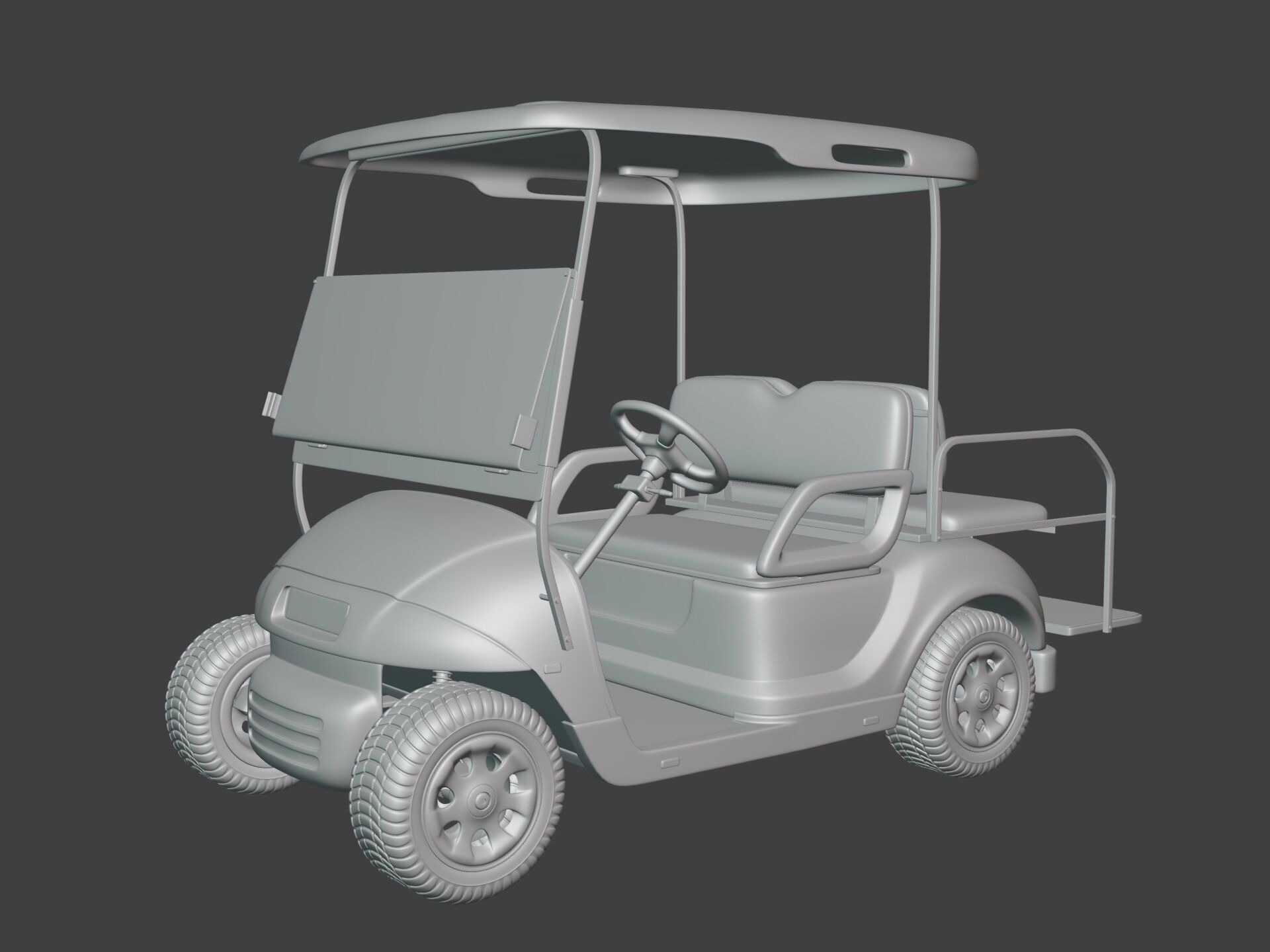 Generic Golf Cart - Electric Sport Vehicle - Club Car -- Blender 3D model_3