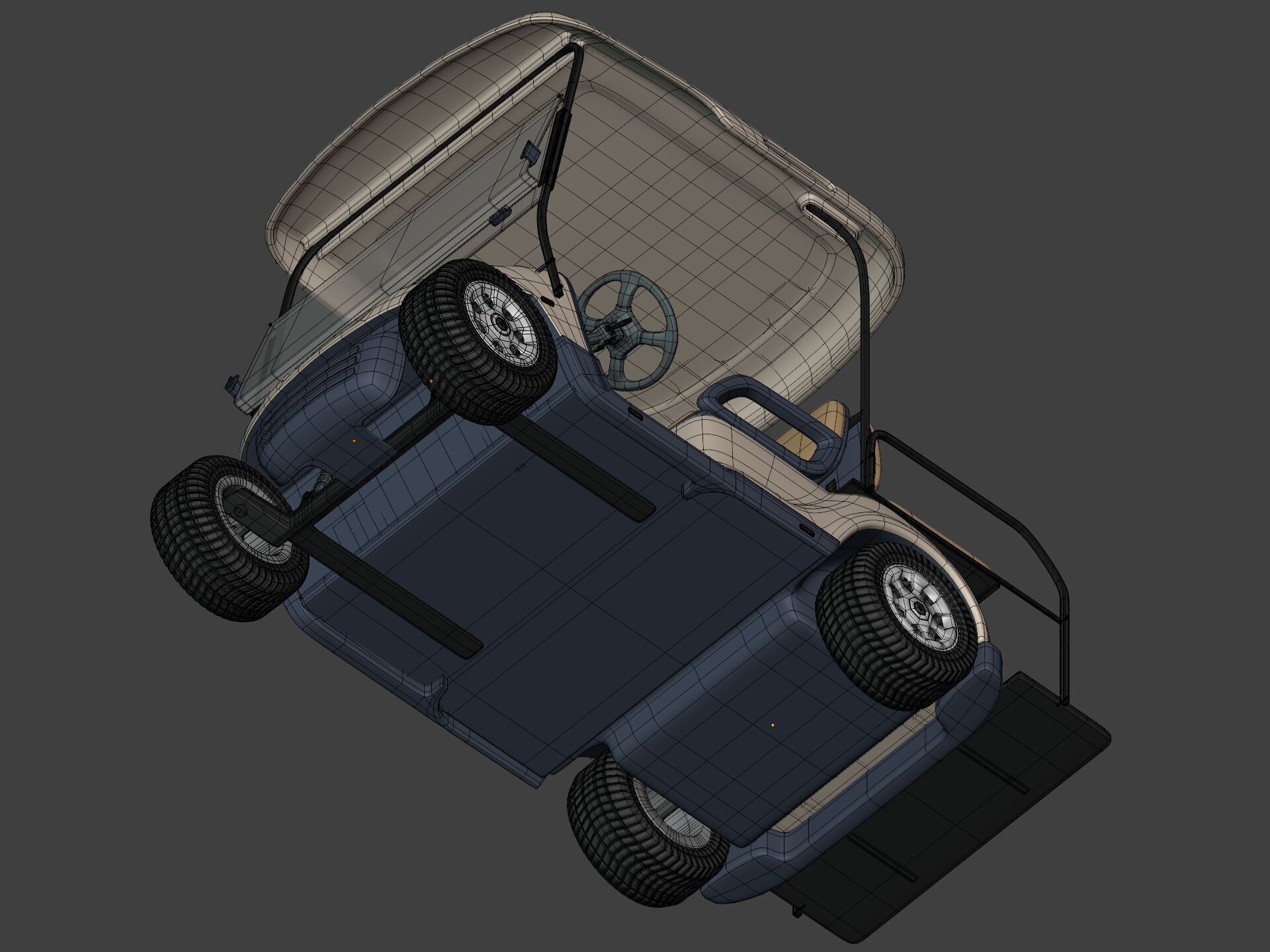 Generic Golf Cart - Electric Sport Vehicle - Club Car -- Blender 3D model_20