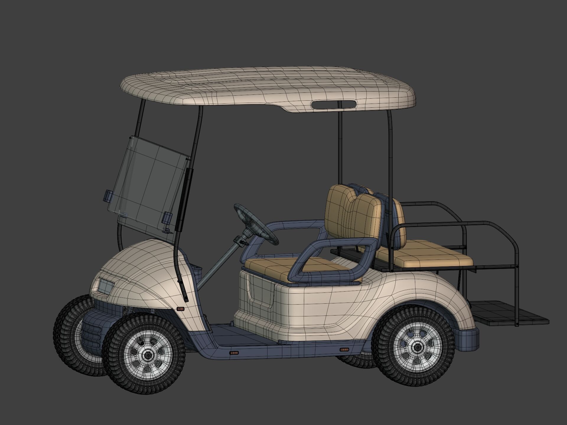 Generic Golf Cart - Electric Sport Vehicle - Club Car -- Blender 3D model_6