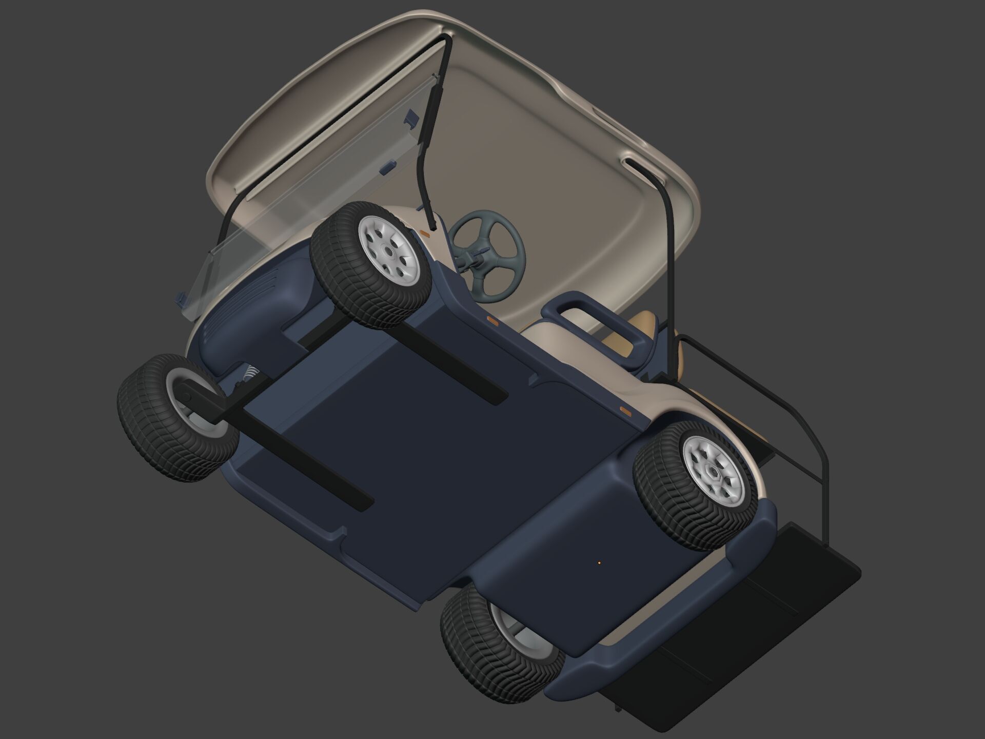 Generic Golf Cart - Electric Sport Vehicle - Club Car -- Blender 3D model_19