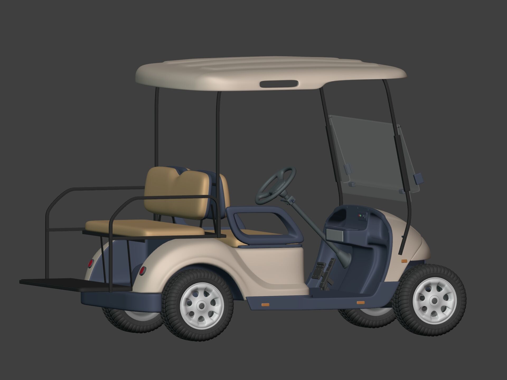 Generic Golf Cart - Electric Sport Vehicle - Club Car -- Blender 3D model_11
