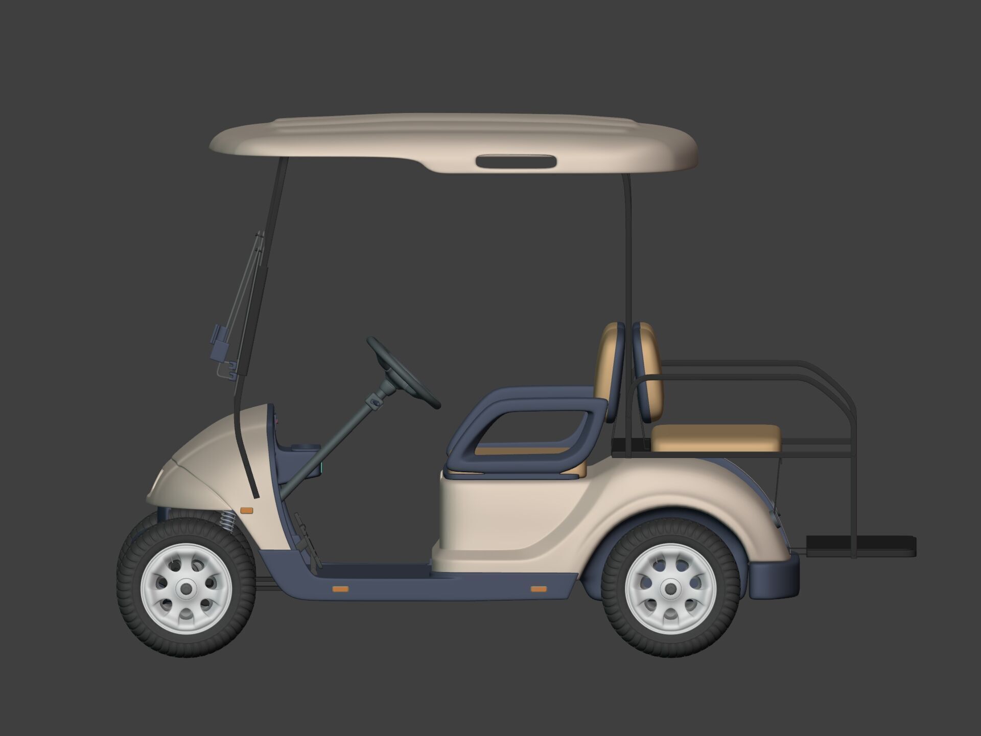 Generic Golf Cart - Electric Sport Vehicle - Club Car -- Blender 3D model_7