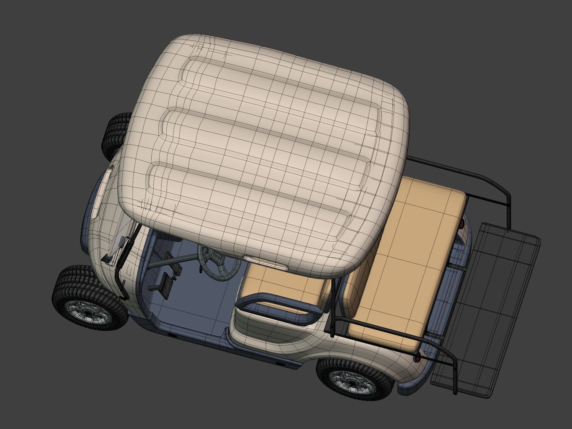 Generic Golf Cart - Electric Sport Vehicle - Club Car -- Blender 3D model_18