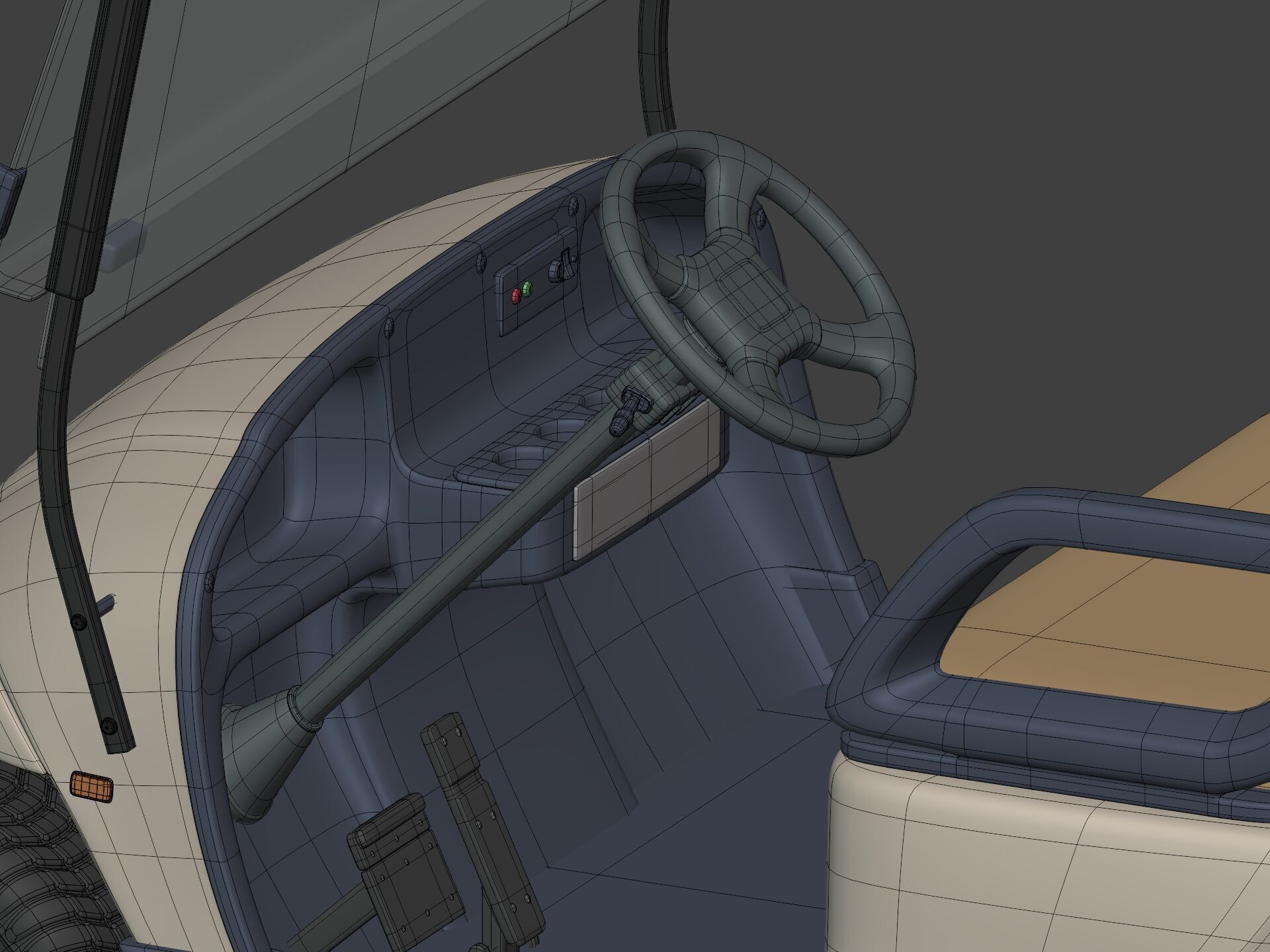 Generic Golf Cart - Electric Sport Vehicle - Club Car -- Blender 3D model_16