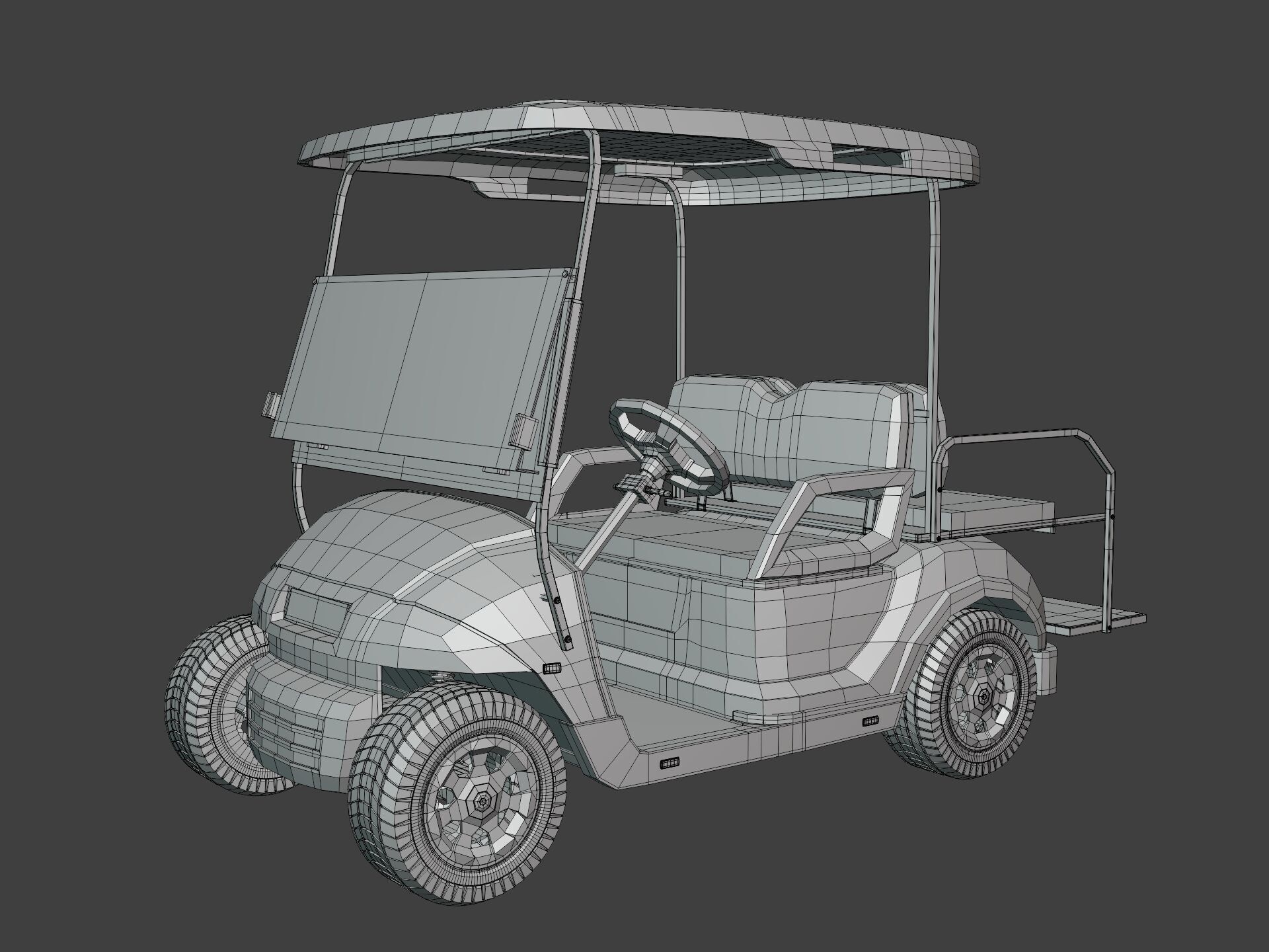 Generic Golf Cart - Electric Sport Vehicle - Club Car -- Blender 3D model_4