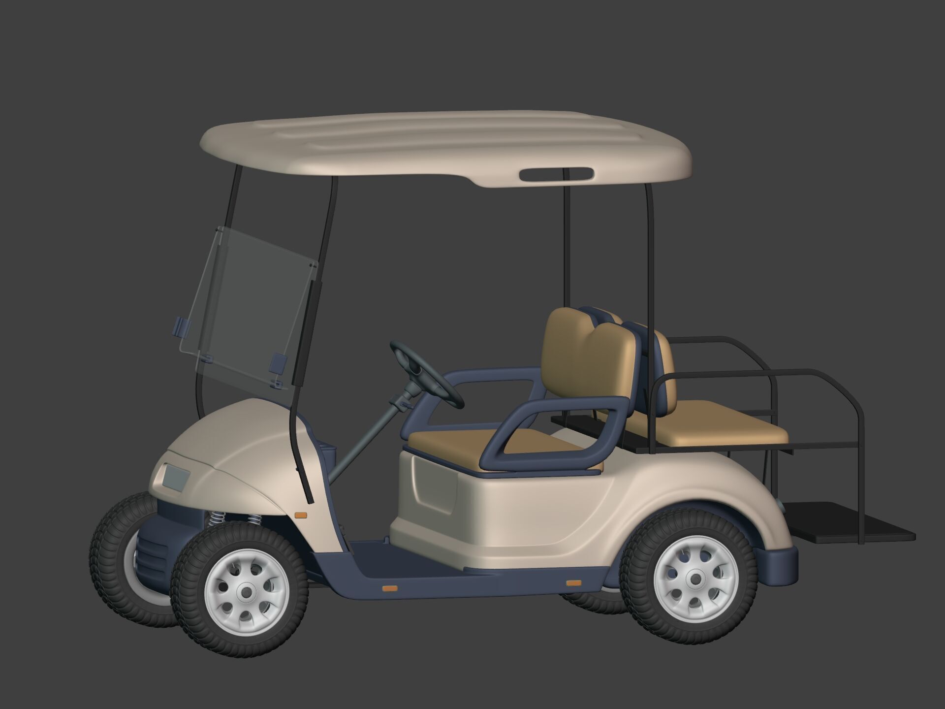 Generic Golf Cart - Electric Sport Vehicle - Club Car -- Blender 3D model_5