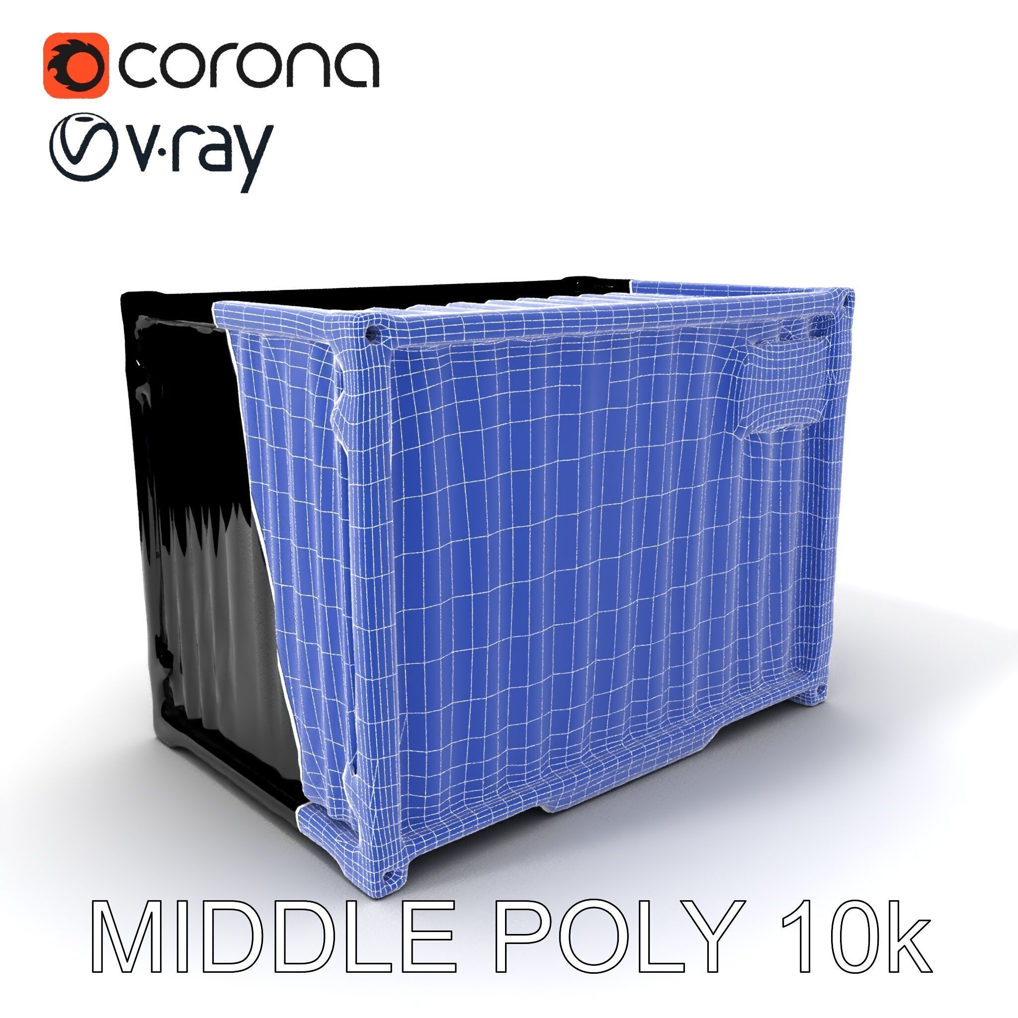 Blue Rusty Shipping Container Model Pack for D Environments a... Low-poly 3D model_14
