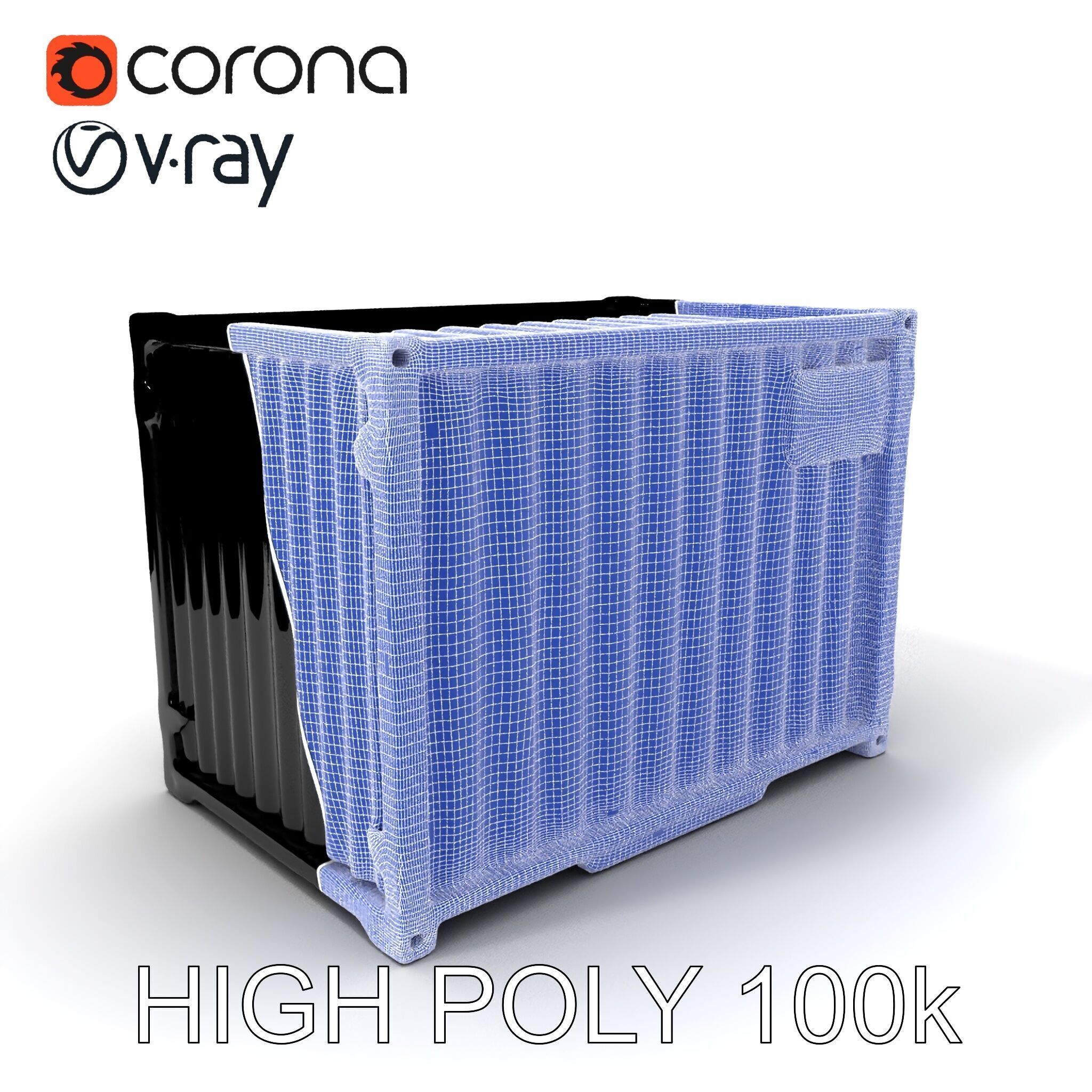 Blue Rusty Shipping Container Model Pack for D Environments a... Low-poly 3D model_3