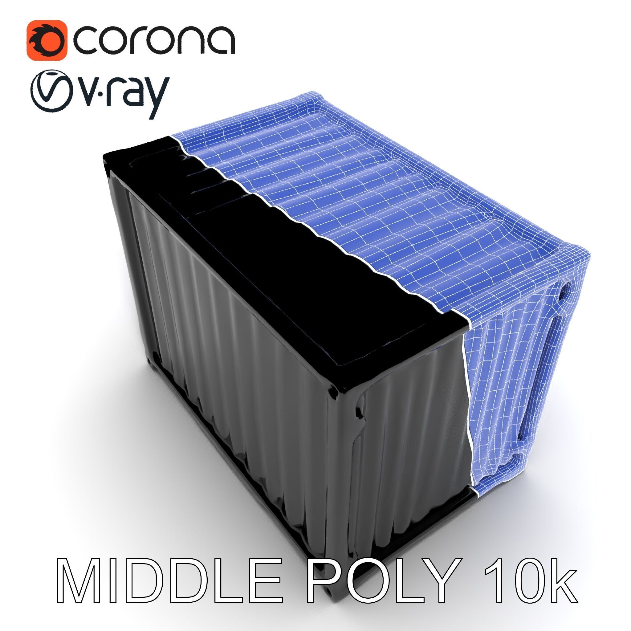 Blue Rusty Shipping Container Model Pack for D Environments a... Low-poly 3D model_32