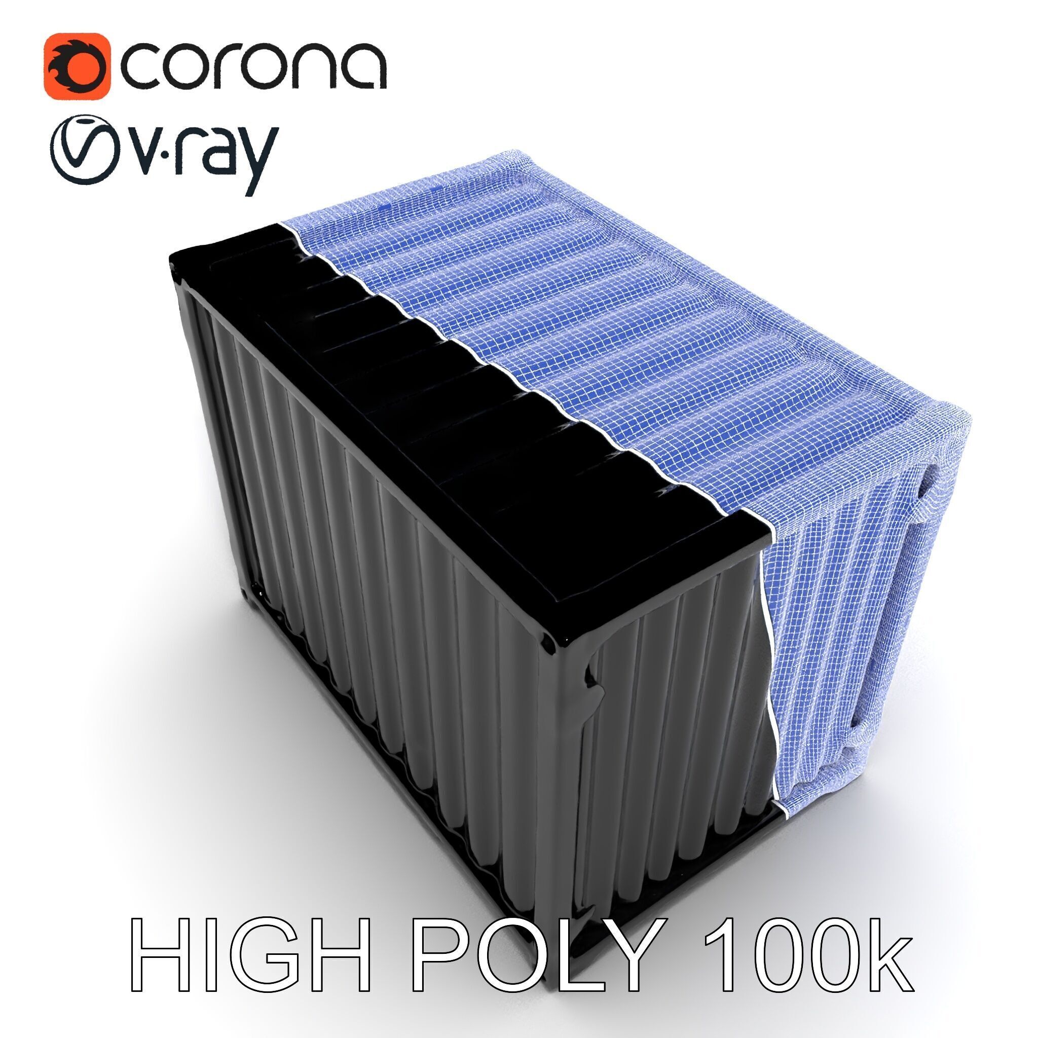 Blue Rusty Shipping Container Model Pack for D Environments a... Low-poly 3D model_28