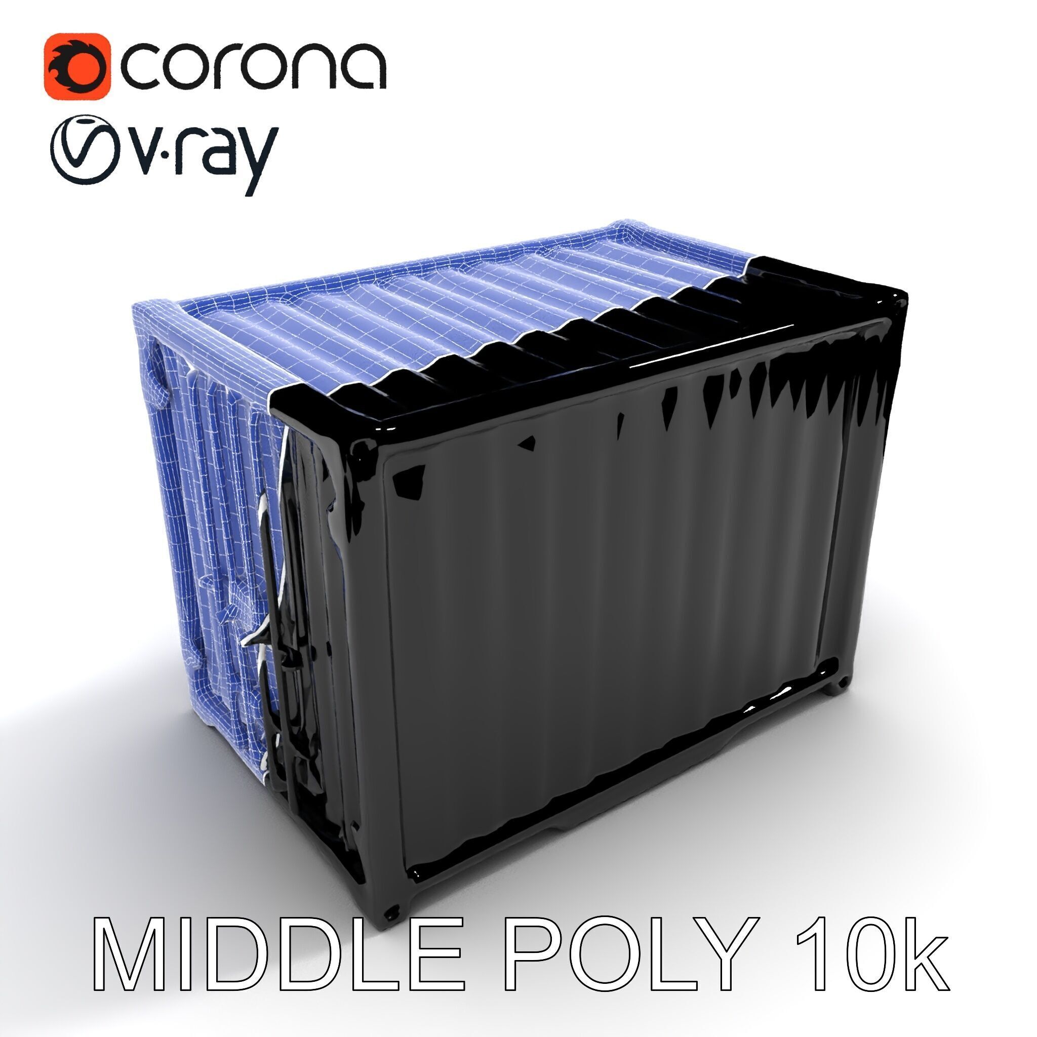 Blue Rusty Shipping Container Model Pack for D Environments a... Low-poly 3D model_26