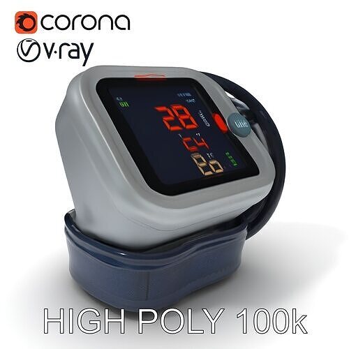 Digital Blood Pressure Monitor Model Pack Low-poly 3D model