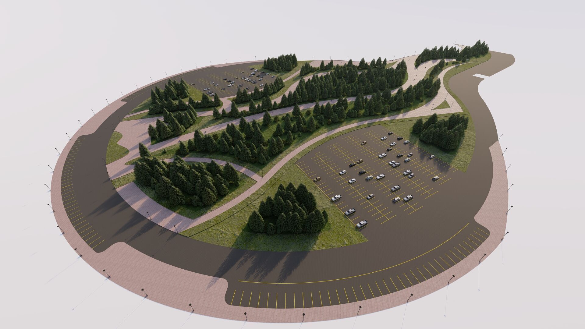 public park-Private Park Landscape Urban 3D model_7