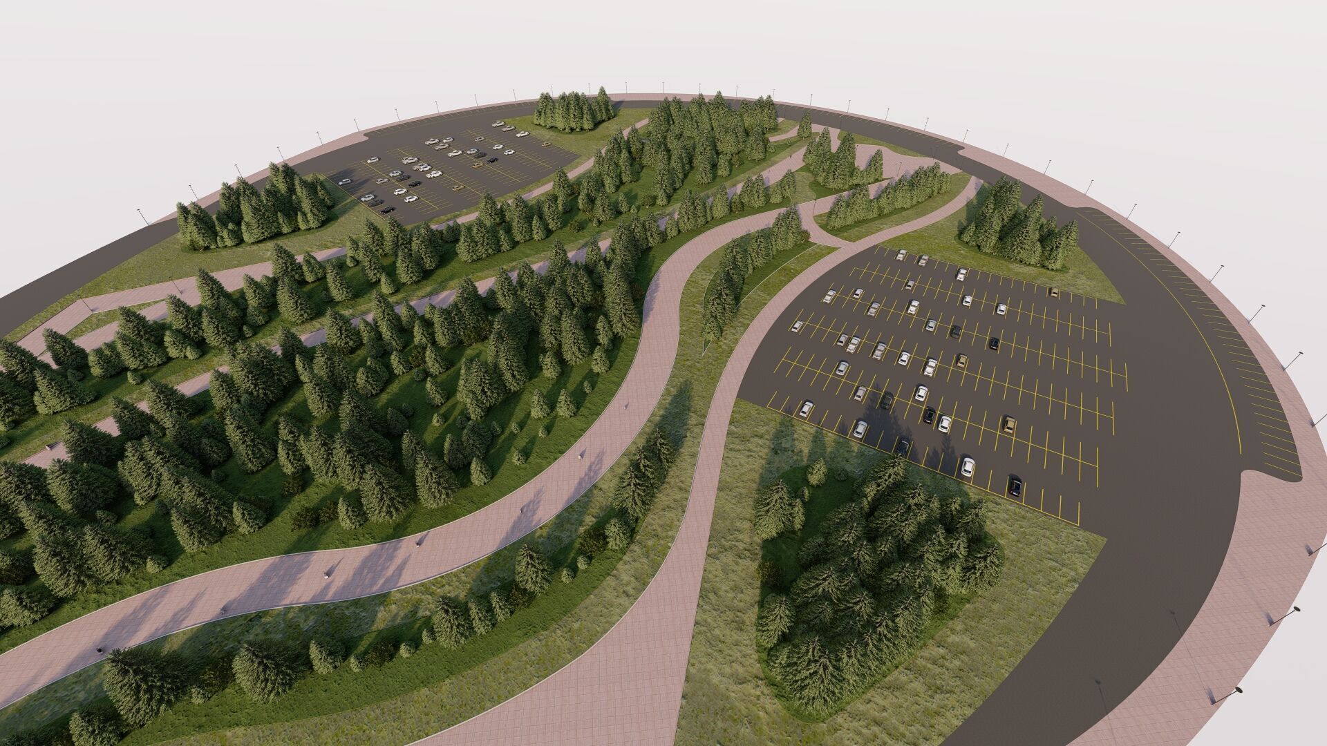 public park-Private Park Landscape Urban 3D model_9