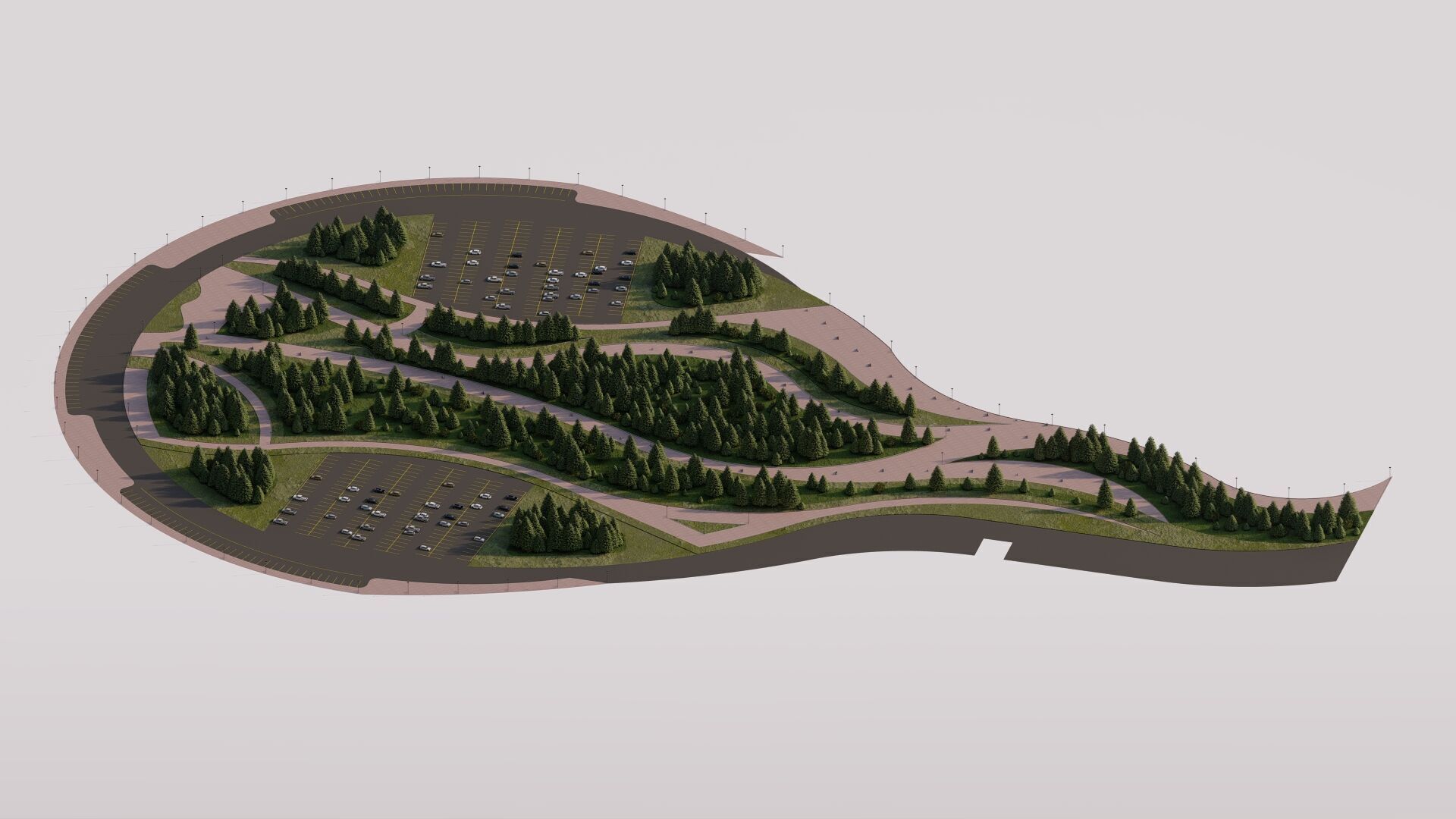 public park-Private Park Landscape Urban 3D model_20